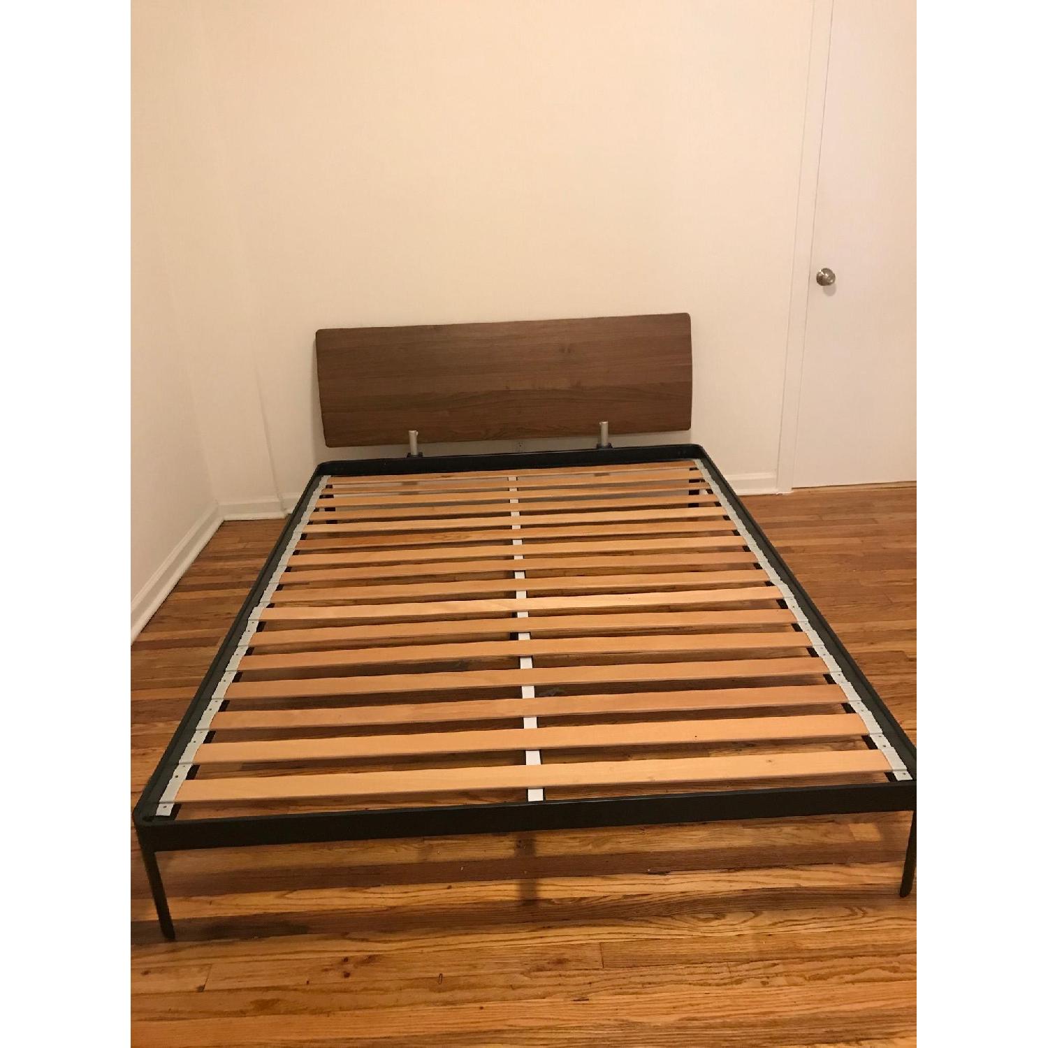 Design Within Reach Min Queen Bed Frame w/ Walnut Headboard - image-1