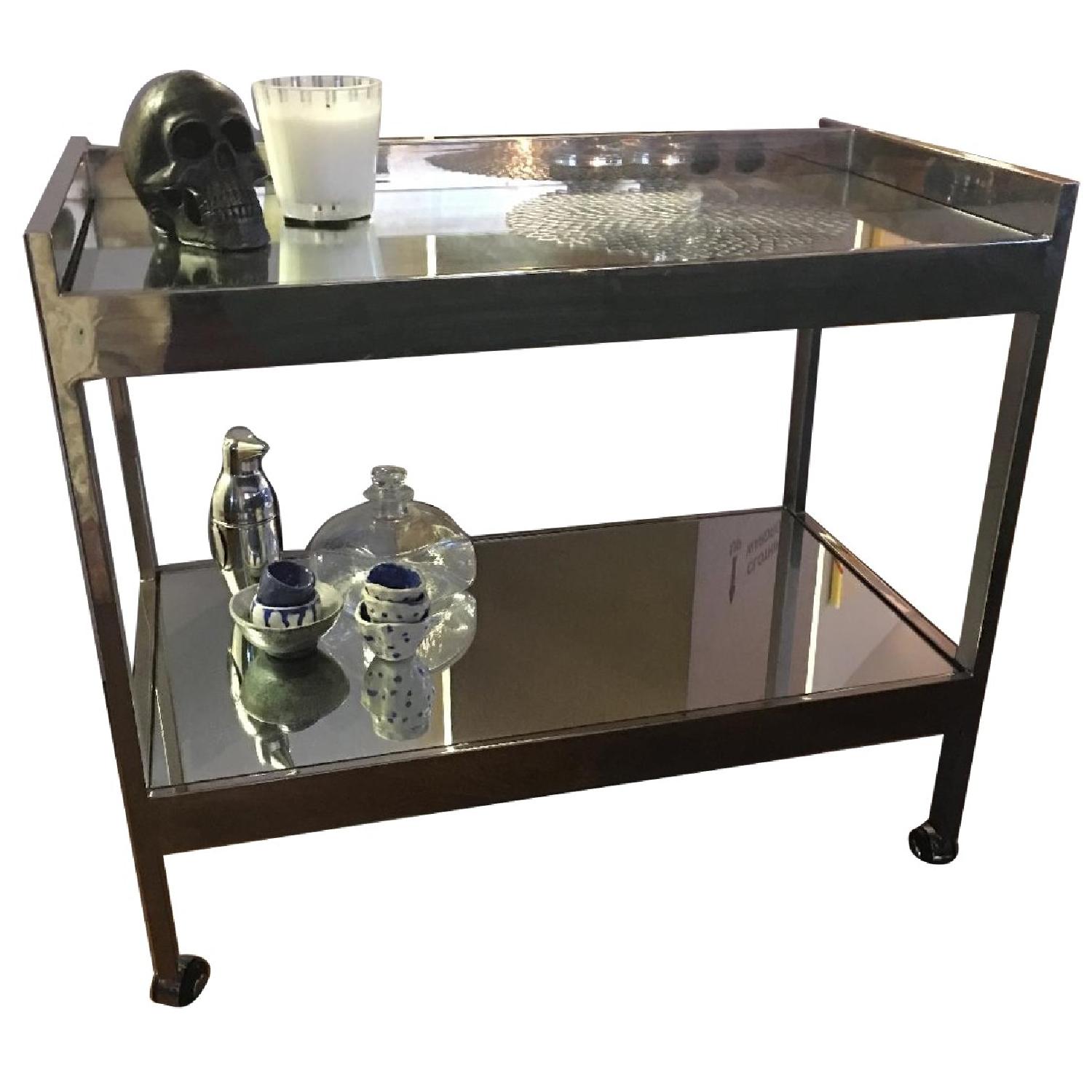 Chrome & Mirror Bar Cart AptDeco