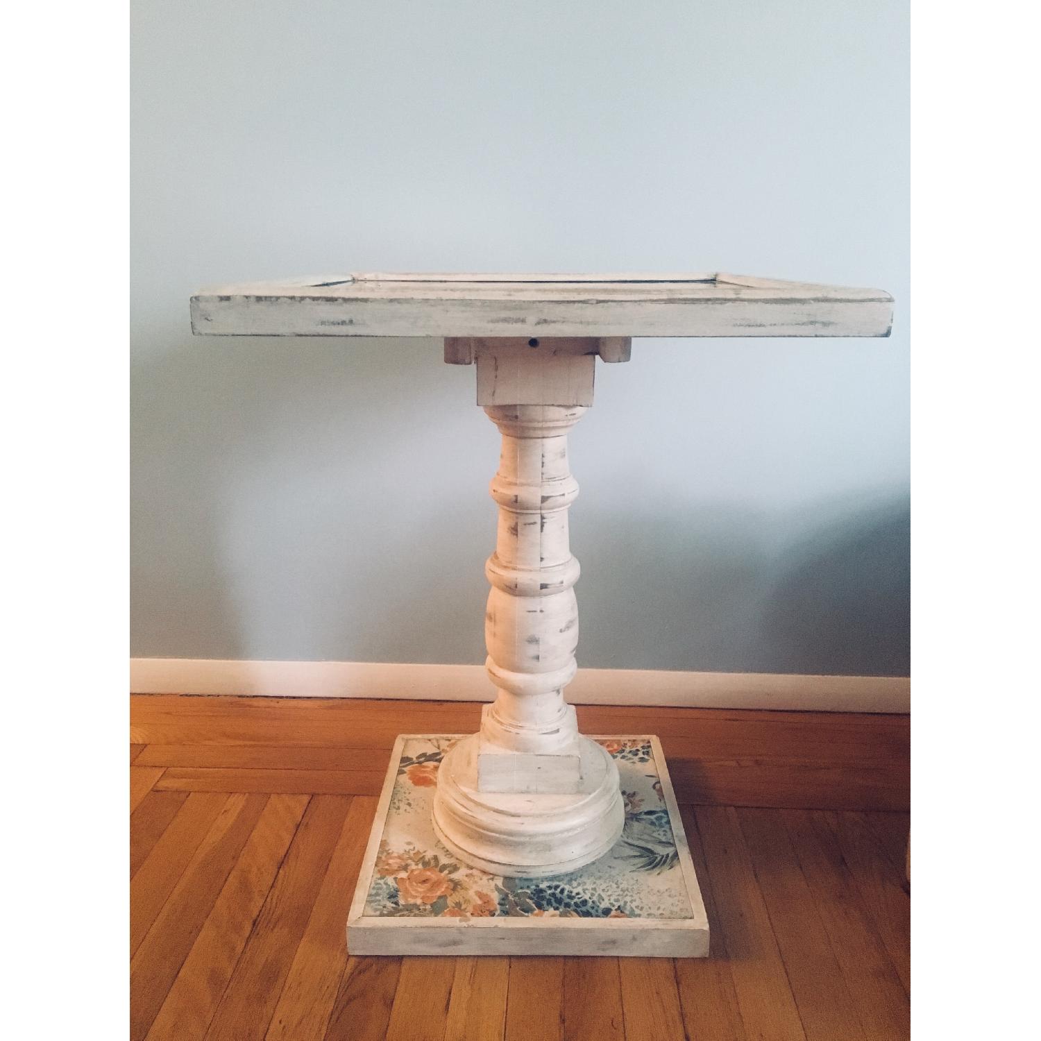 Anthropologie White/Floral Flea Market Style Side Table - image-2