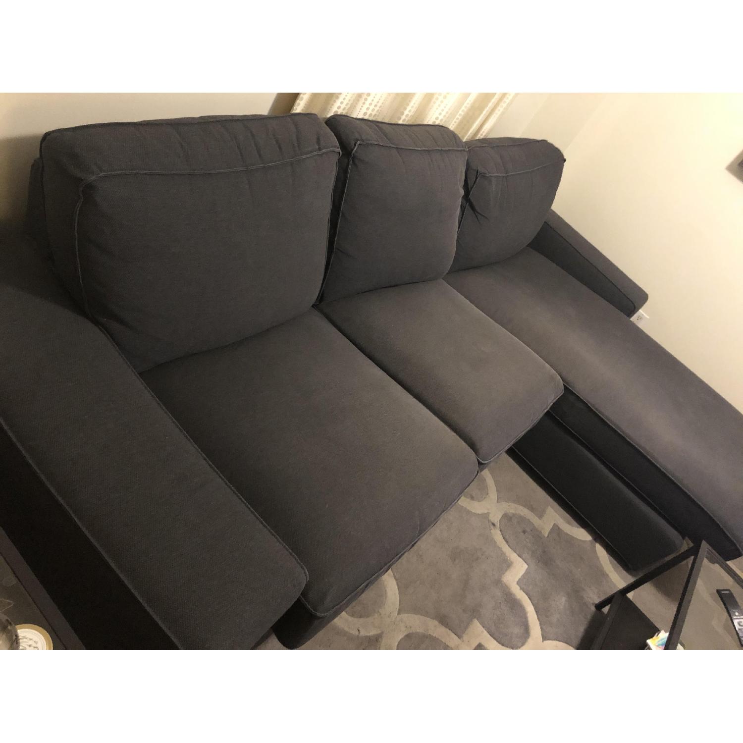 Ikea Kivik Sectional Sofa w/ Chaise in Dark Blue/Grey - image-2