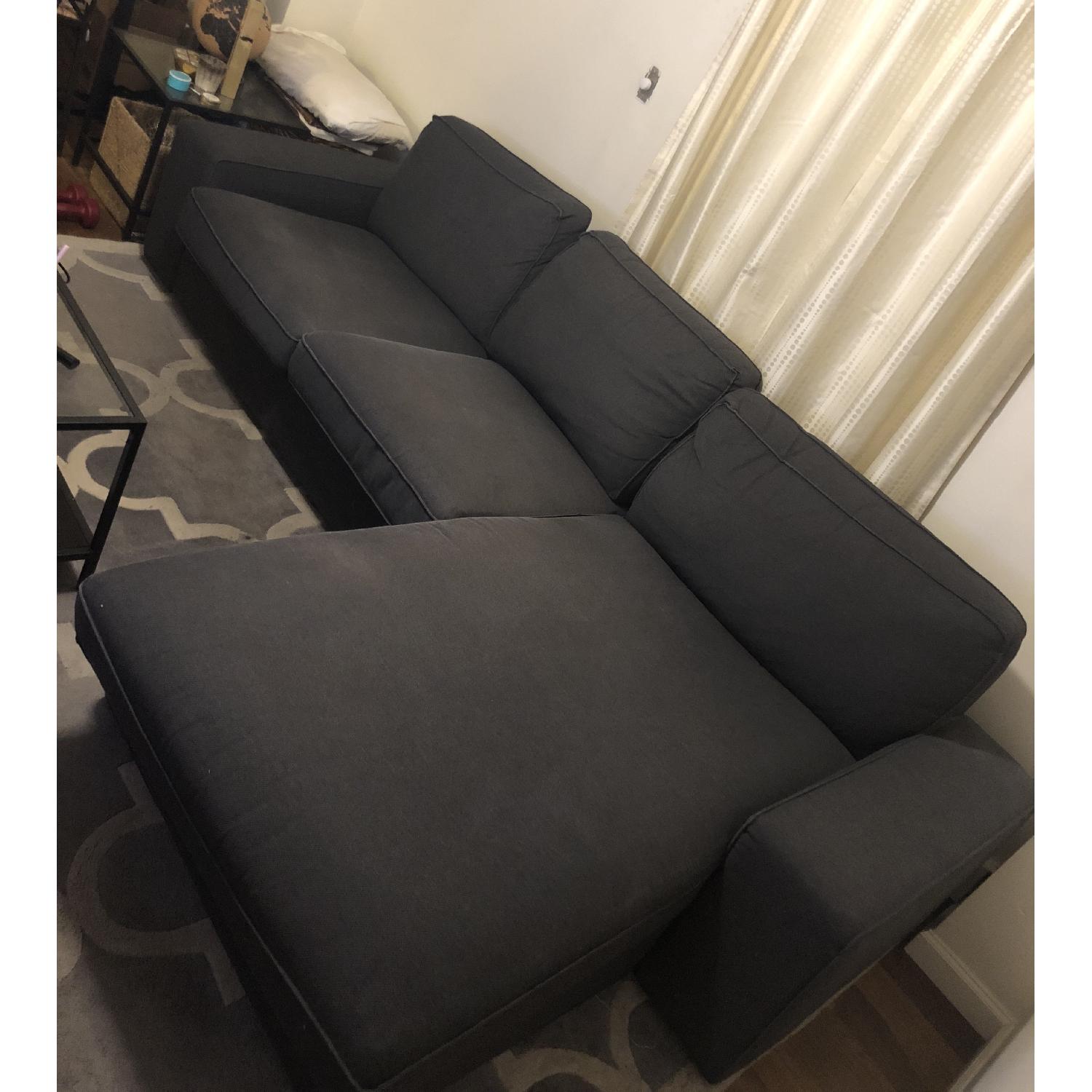 Ikea Kivik Sectional Sofa w/ Chaise in Dark Blue/Grey - image-7