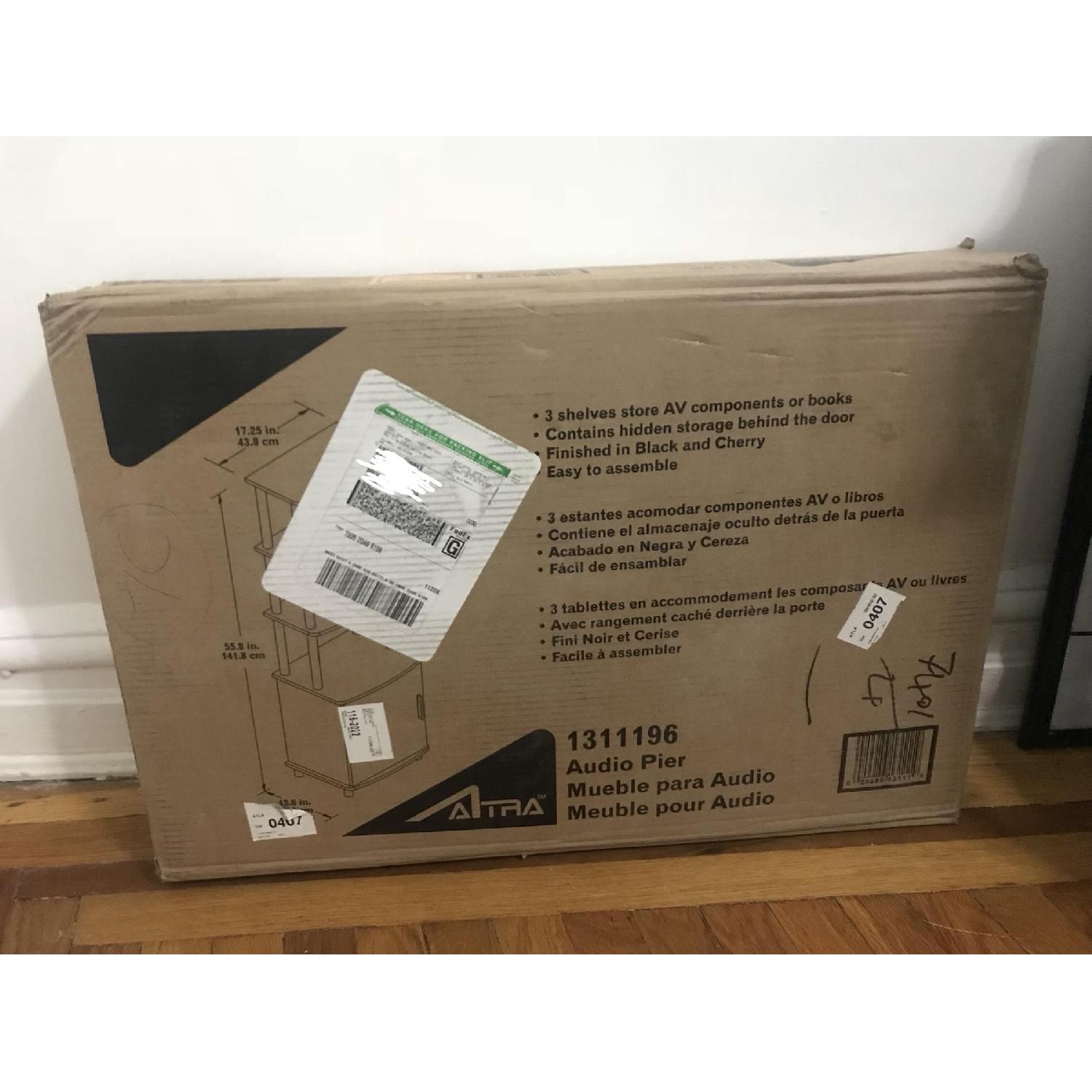 Ameriwood Carson Audio Pier in Black/Cherry - image-3