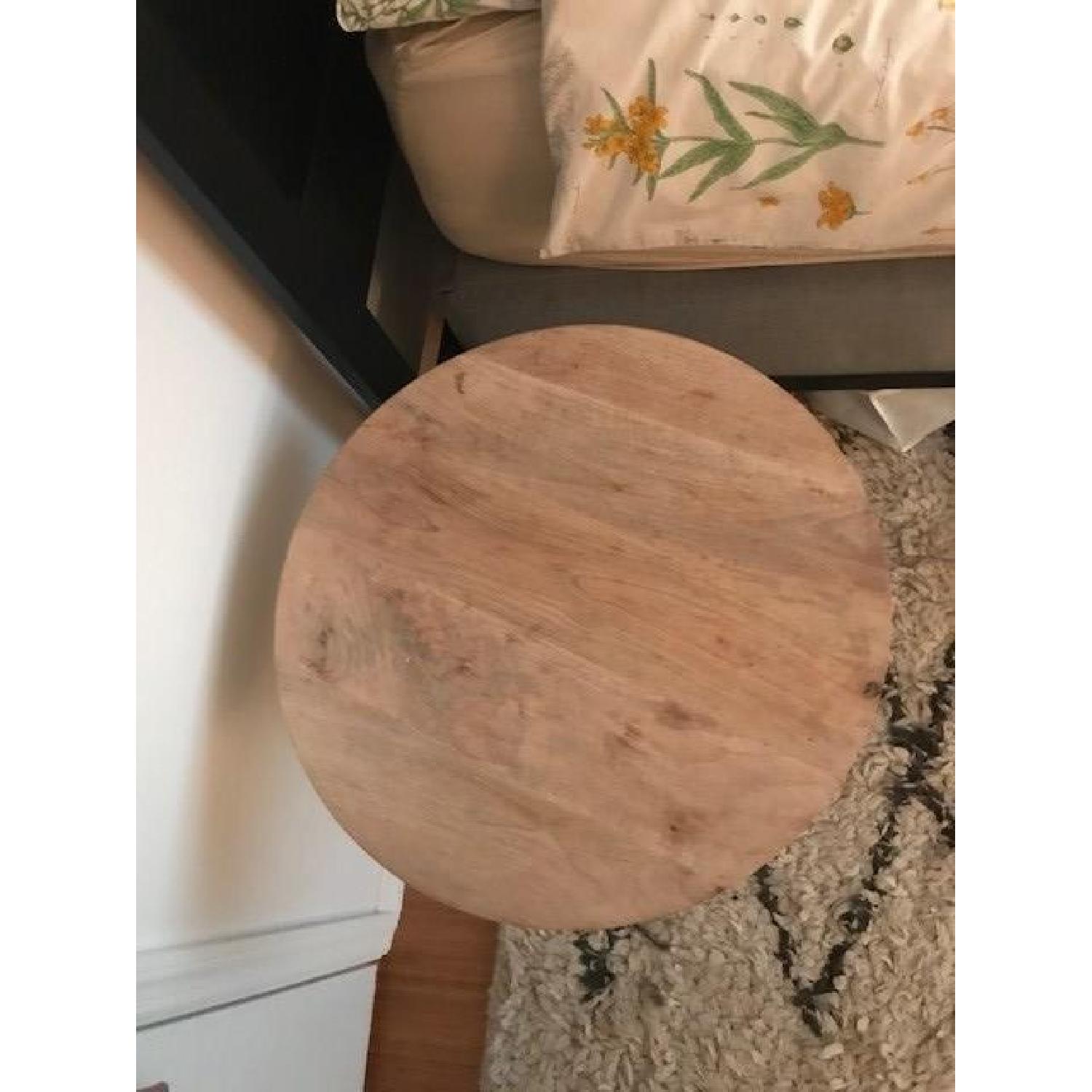 West Elm Turned Pedestal Mango Wood Round Side Table - image-3