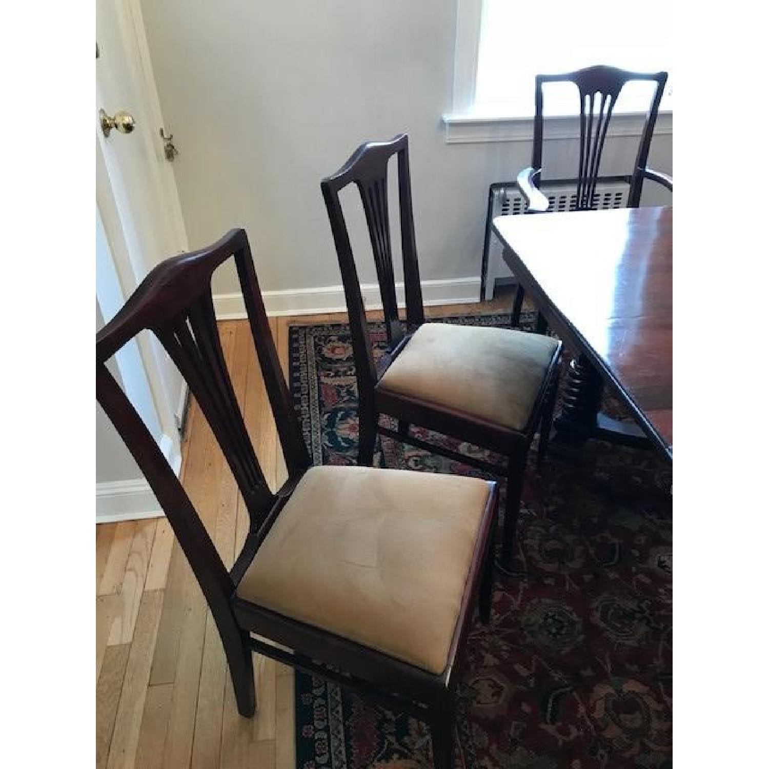 Vintage Expandable Mahogany Dining Table w/ 6 Chairs - image-4