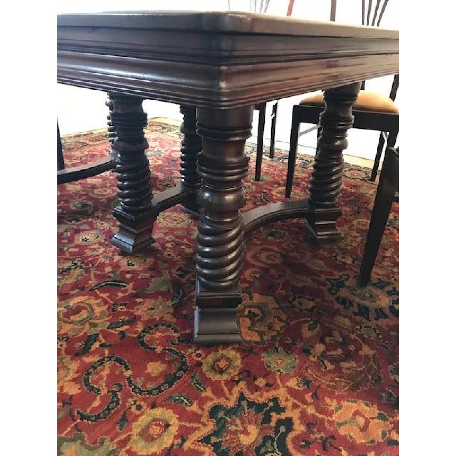 Vintage Expandable Mahogany Dining Table w/ 6 Chairs - image-5