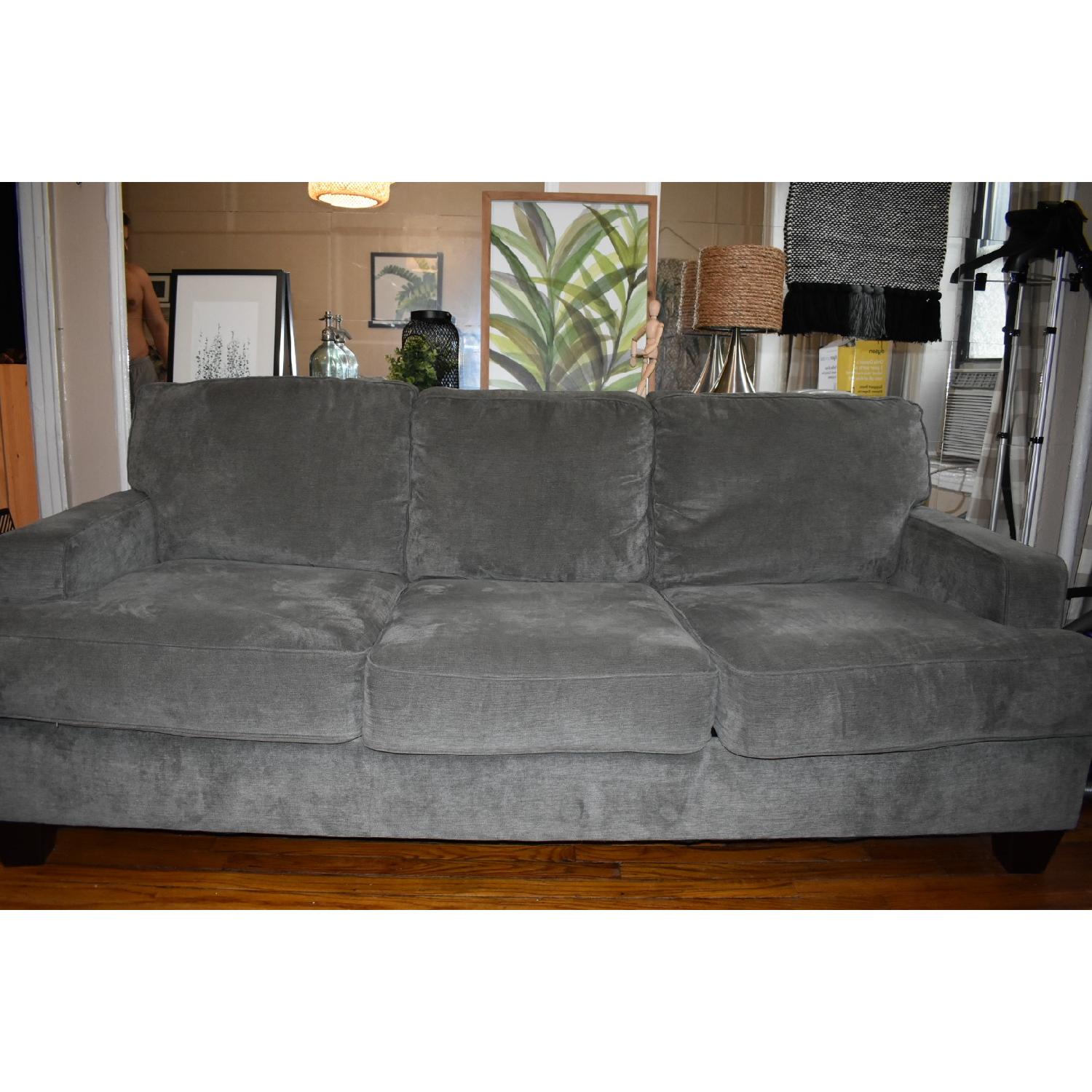 Ashley Yvette Grey 3 Seater Sofa & Ottoman - image-2