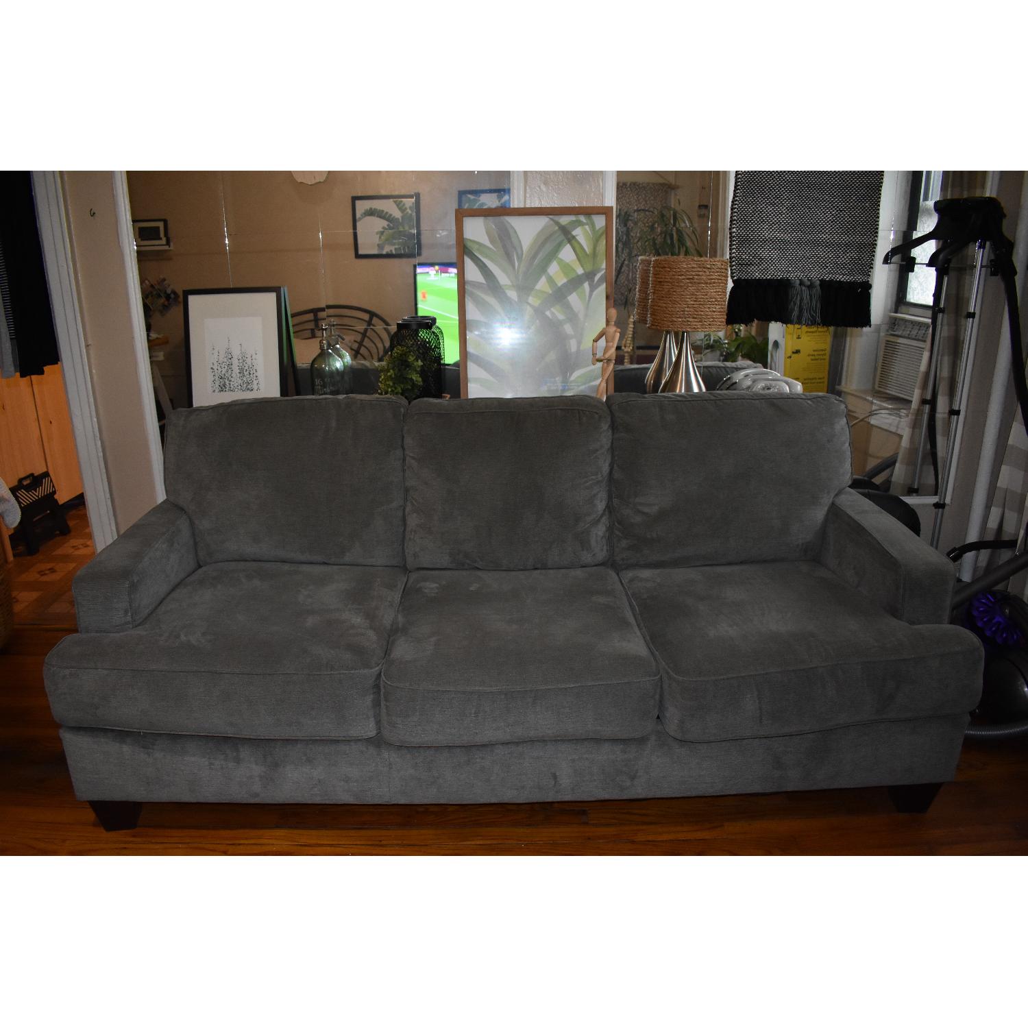 Ashley Yvette Grey 3 Seater Sofa & Ottoman - image-4