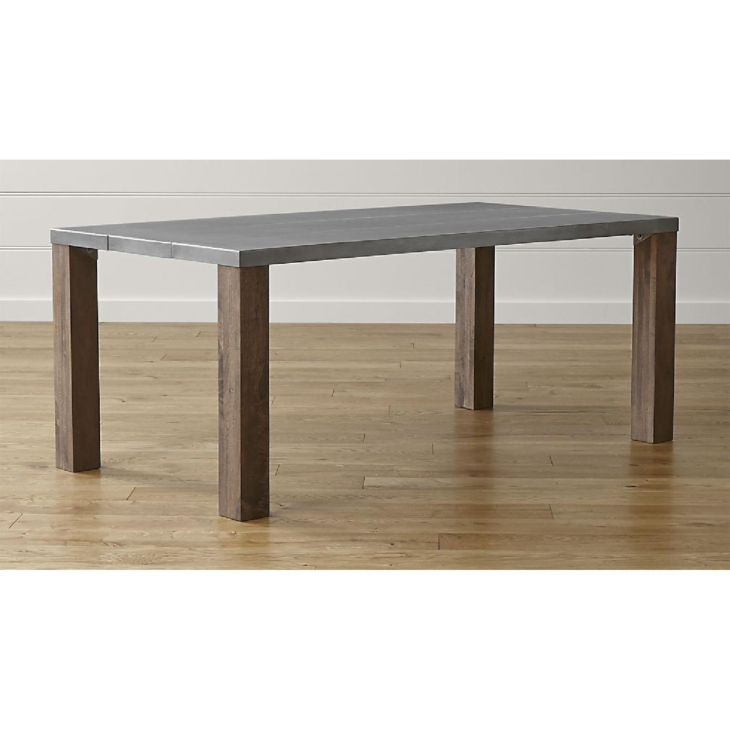 Crate & Barrel Galvin Metal Top Dining Table - image-1