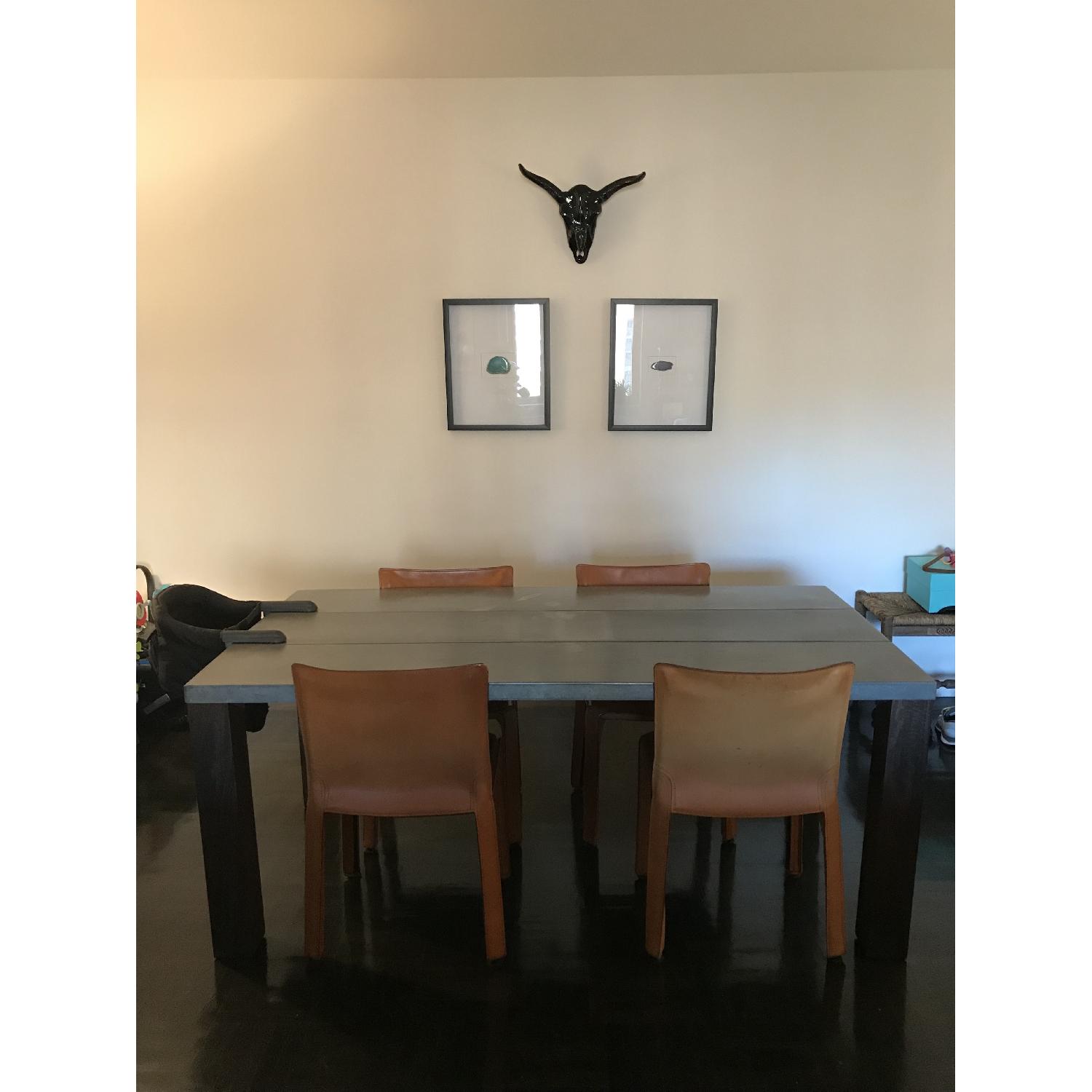 Crate & Barrel Galvin Metal Top Dining Table - image-2
