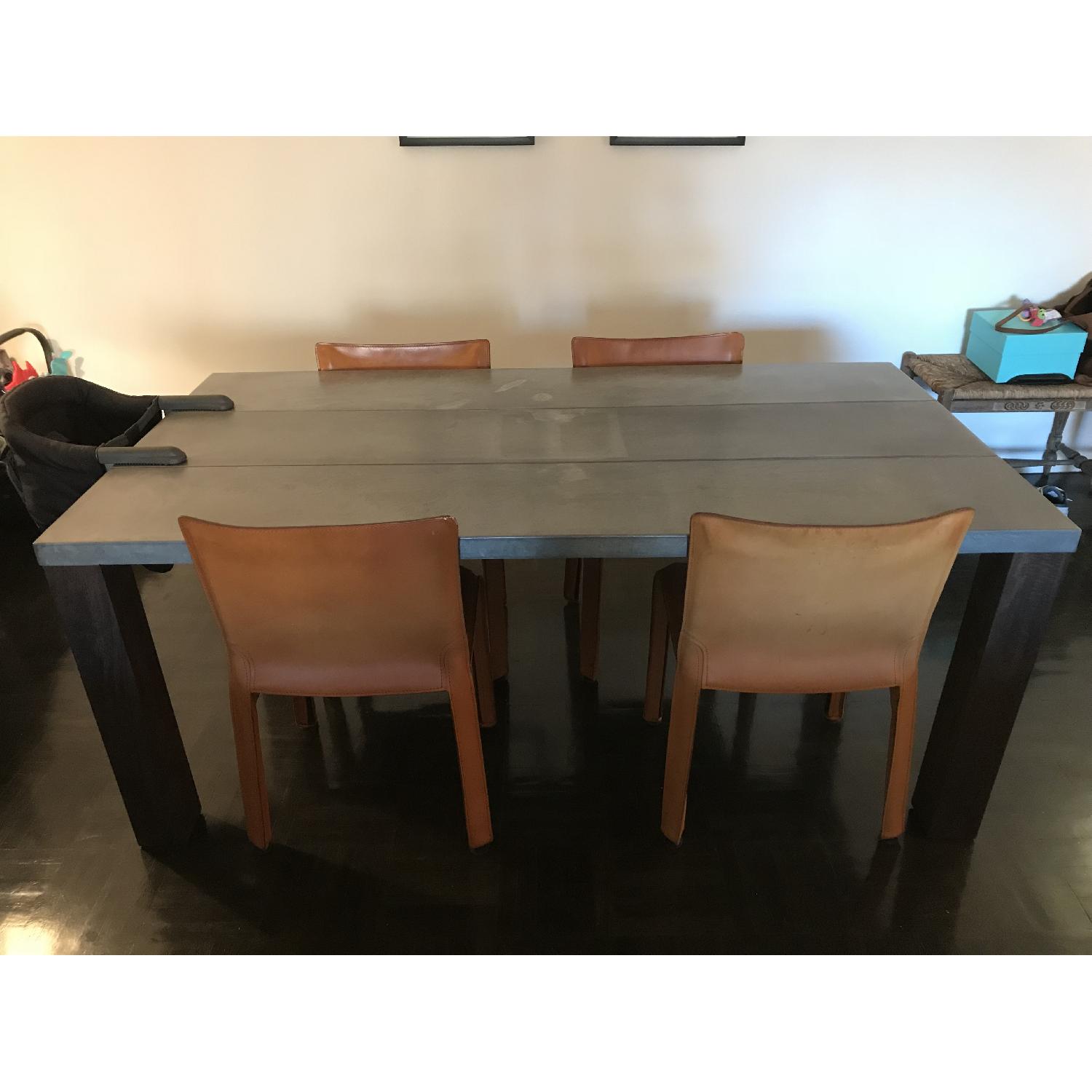 Crate & Barrel Galvin Metal Top Dining Table - image-3