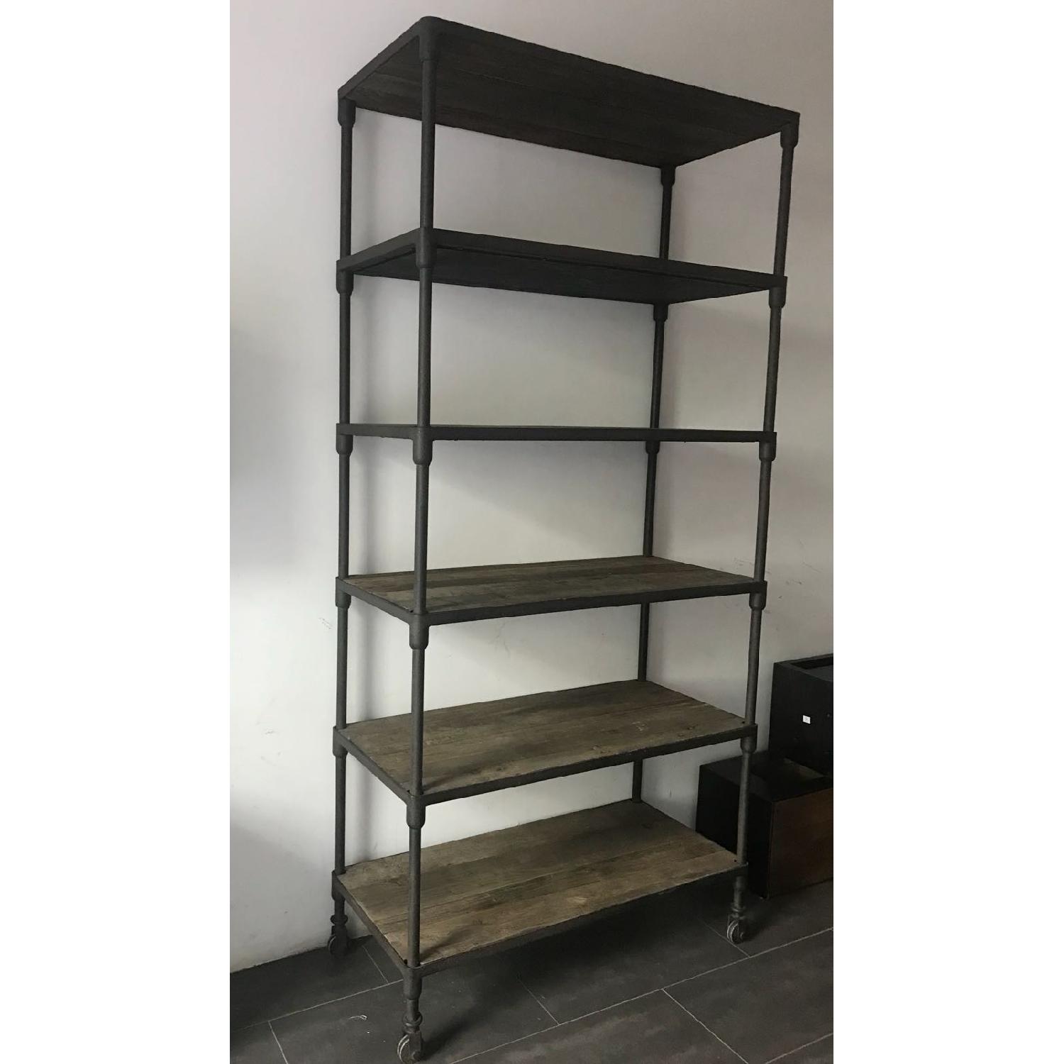 Restoration Hardware Industrial Style Rolling Shelving - image-1