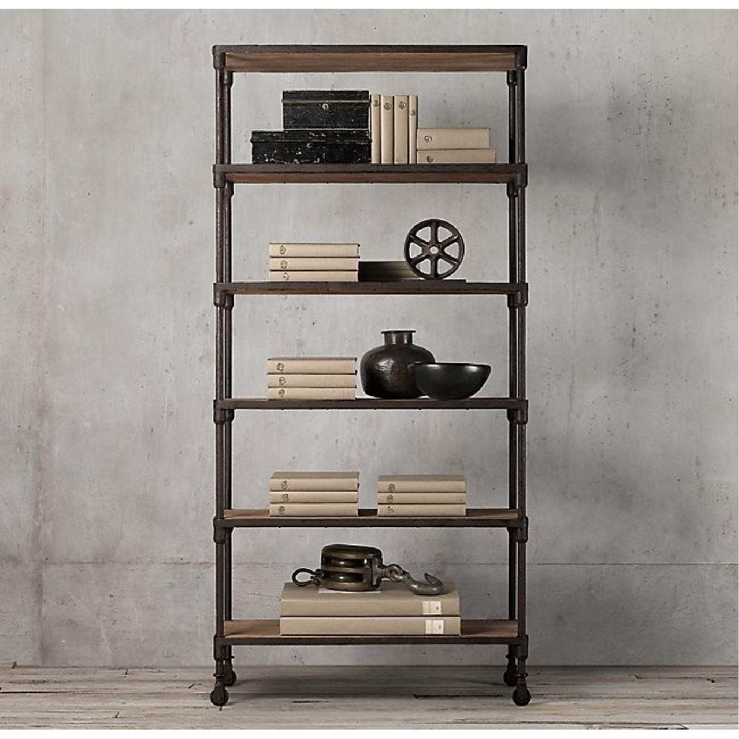 Restoration Hardware Industrial Style Rolling Shelving - image-6