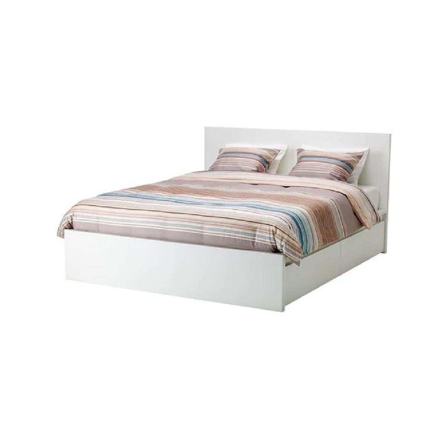 Ikea Malm Full Storage Bed Frame in White AptDeco