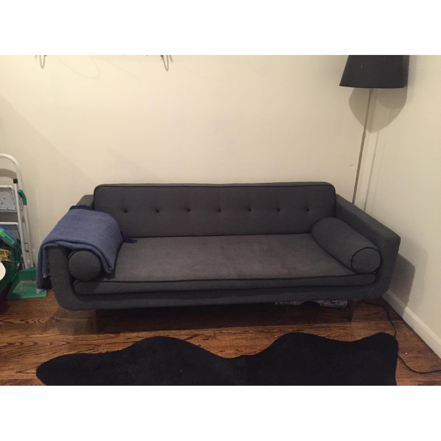 Mid Century Modern Sofa in Navy Blue - image-1