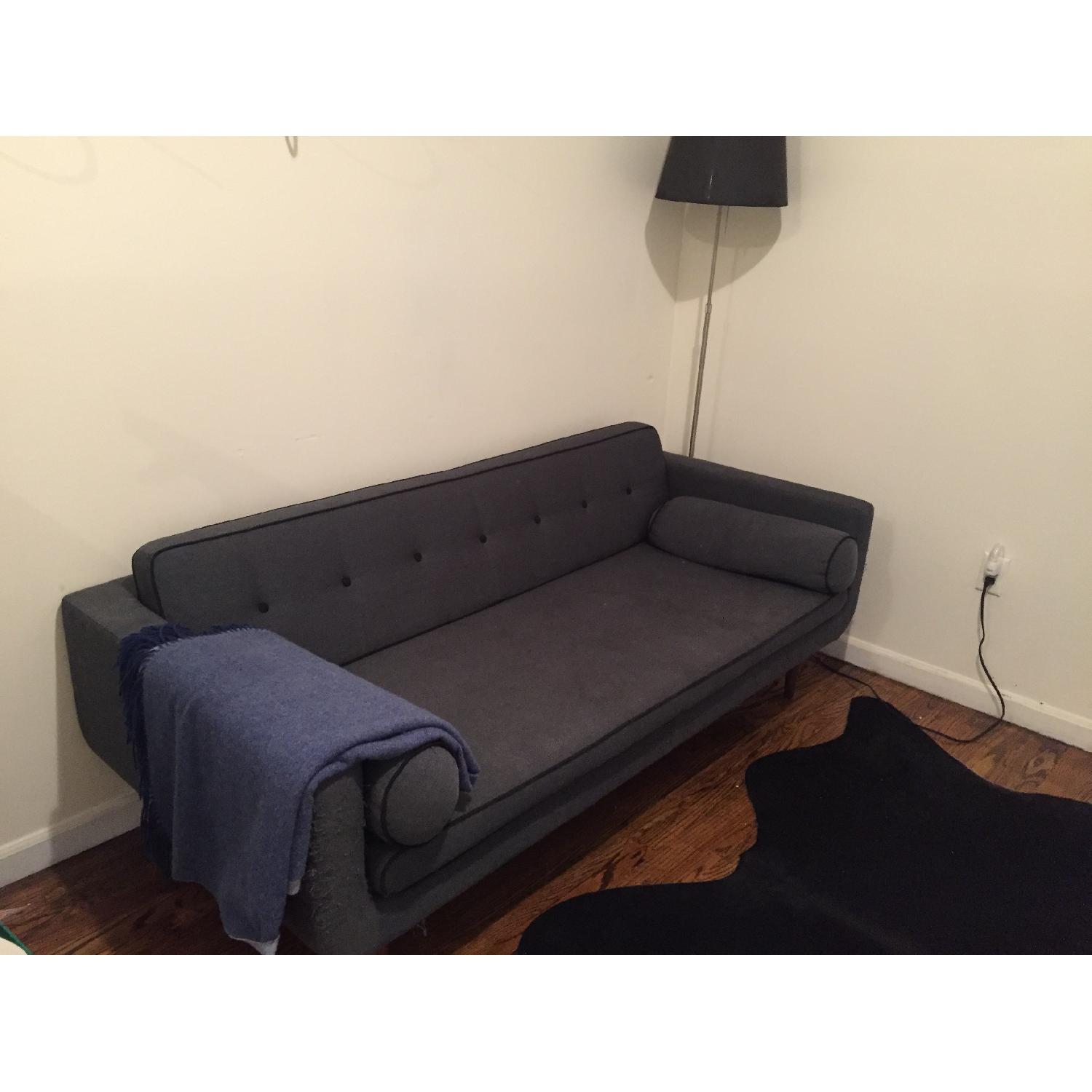 Mid Century Modern Sofa in Navy Blue - image-2