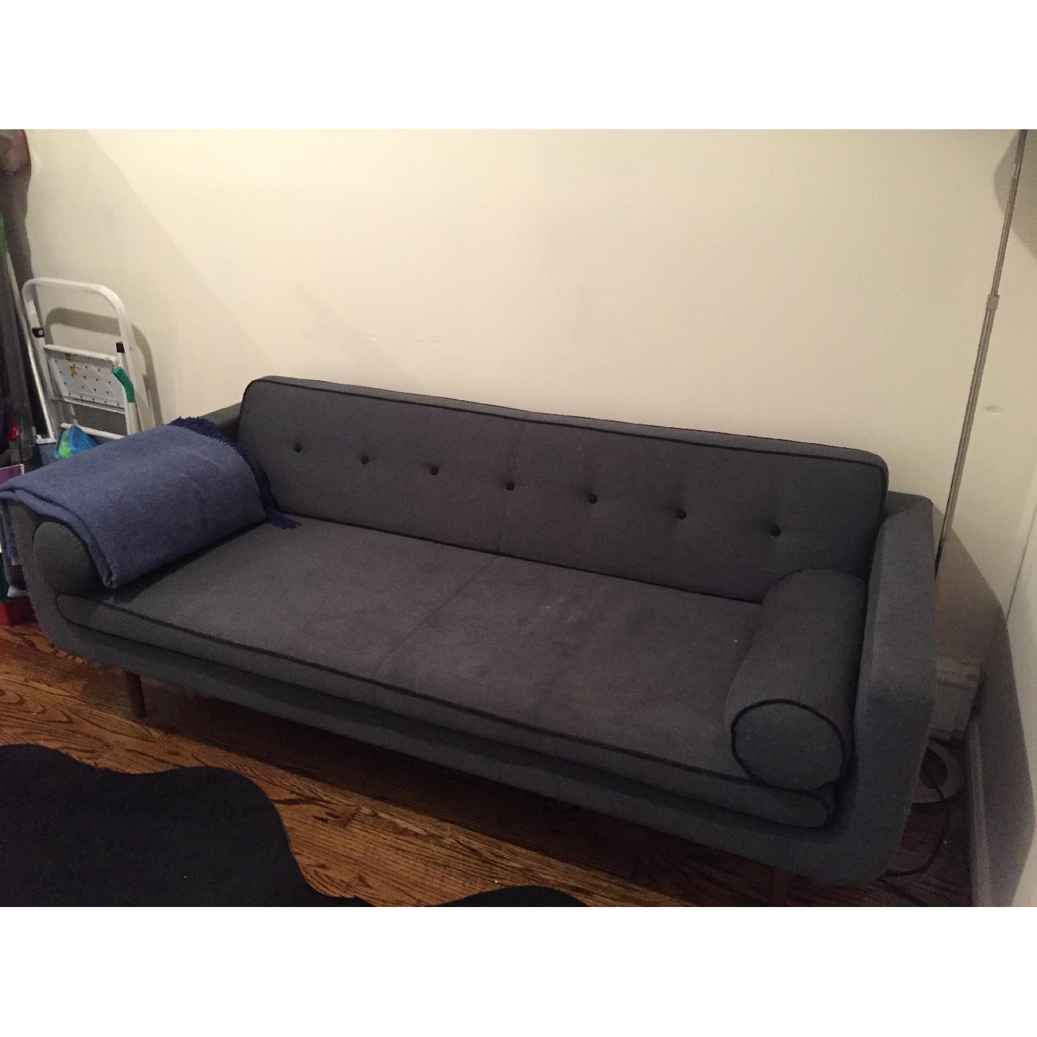 Mid Century Modern Sofa in Navy Blue - image-3