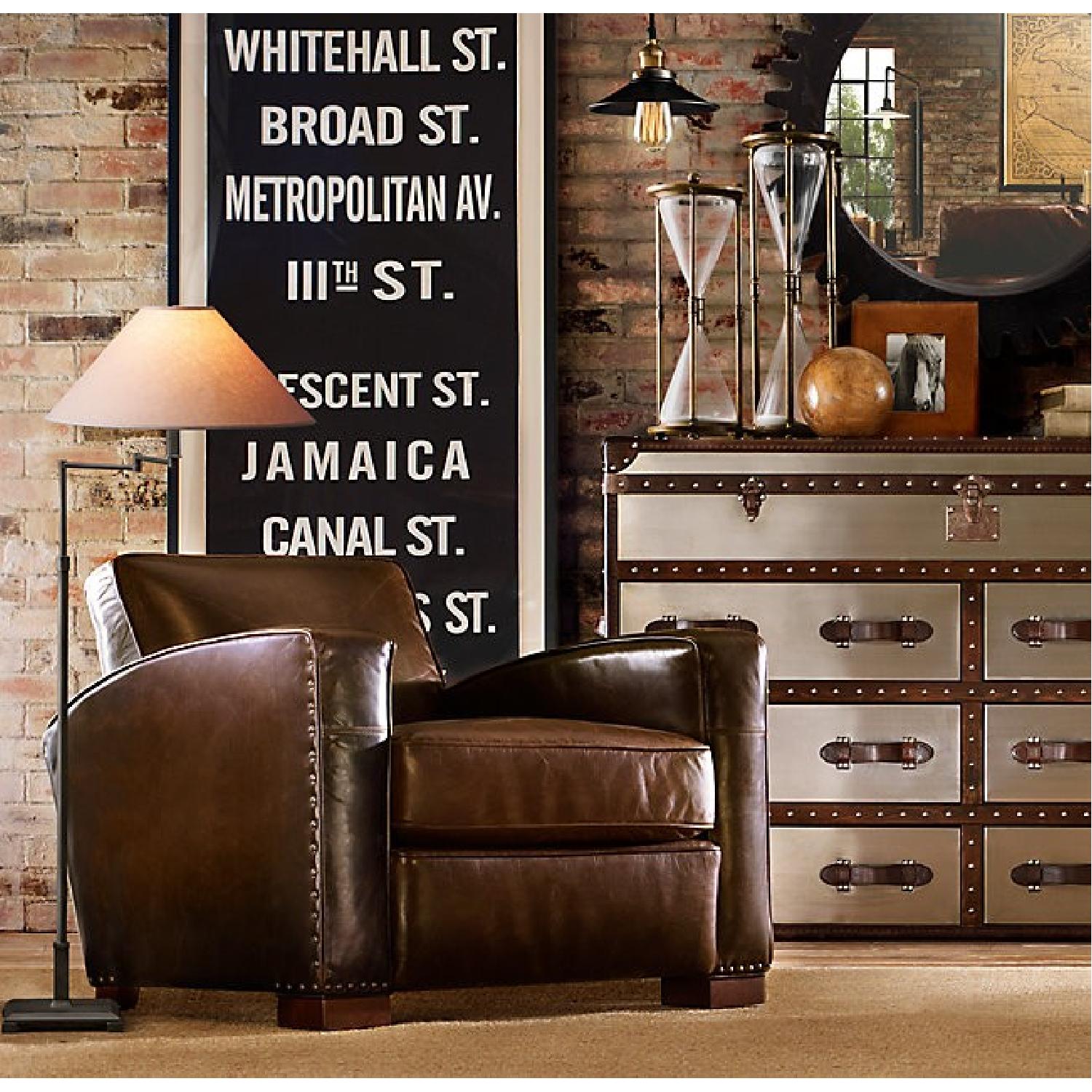Restoration Hardware Library Leather Chair - image-1