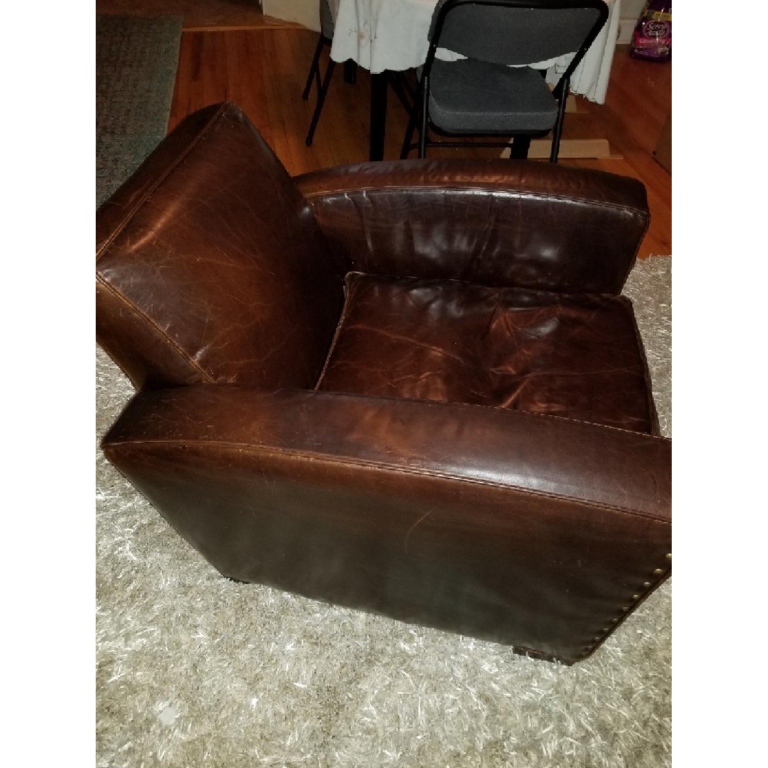 Restoration Hardware Library Leather Chair - image-4