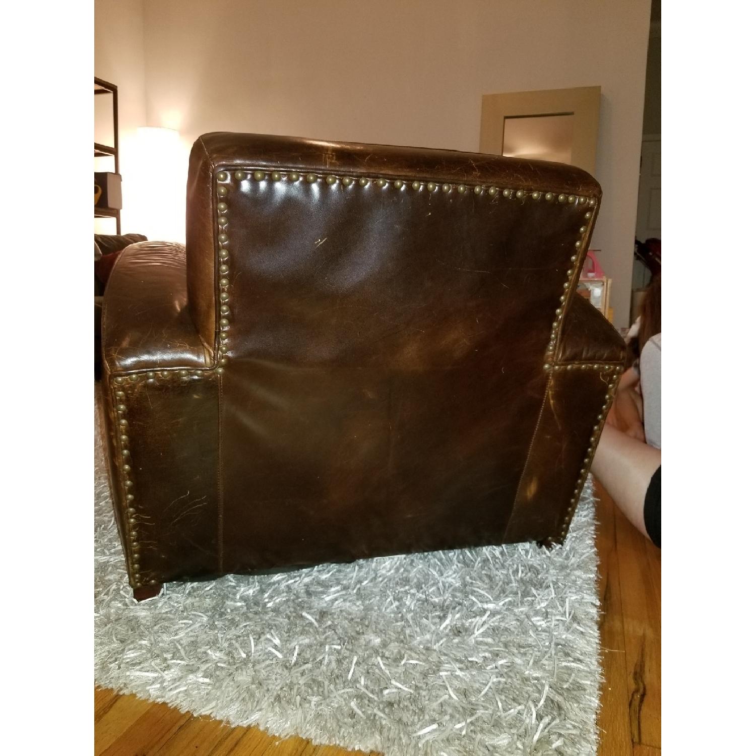 Restoration Hardware Library Leather Chair - image-5