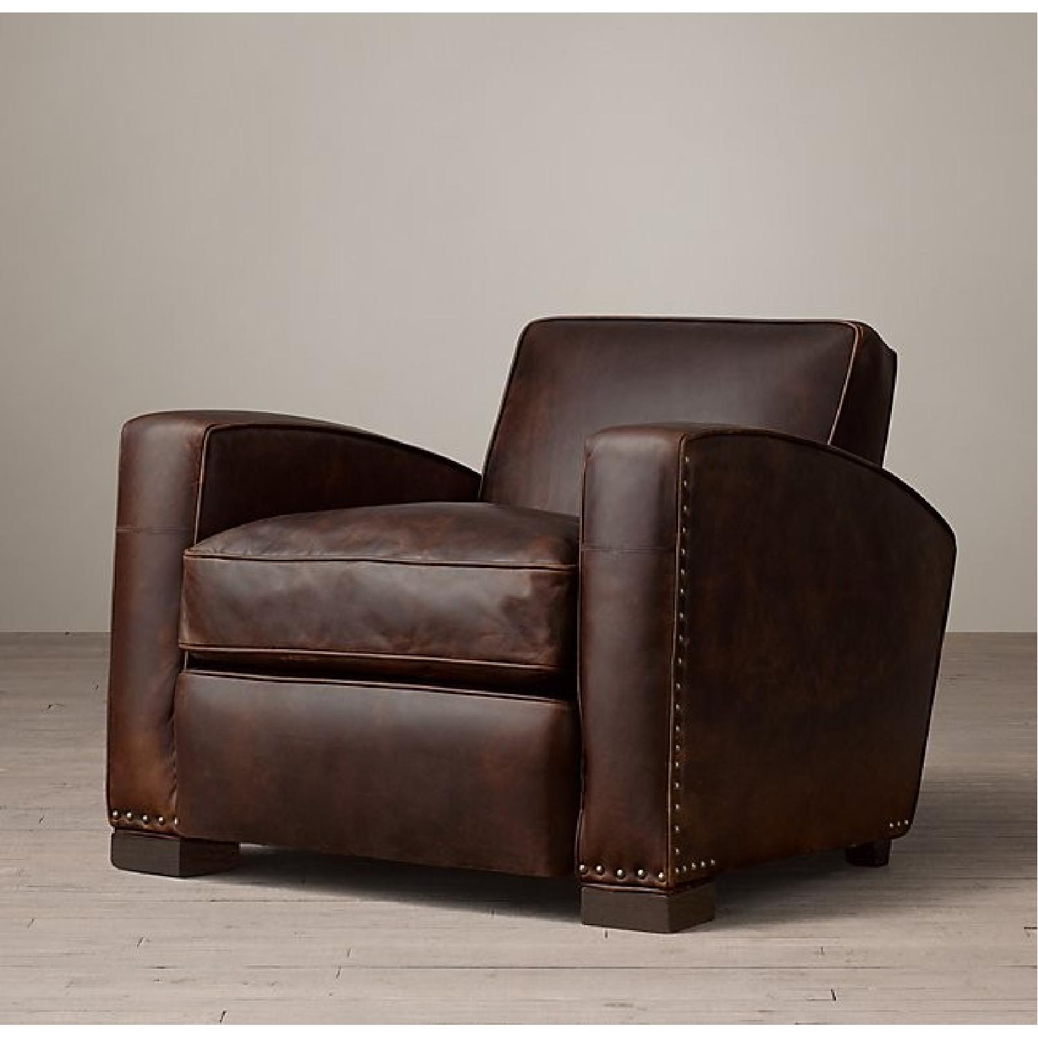 Restoration Hardware Library Leather Chair - image-6