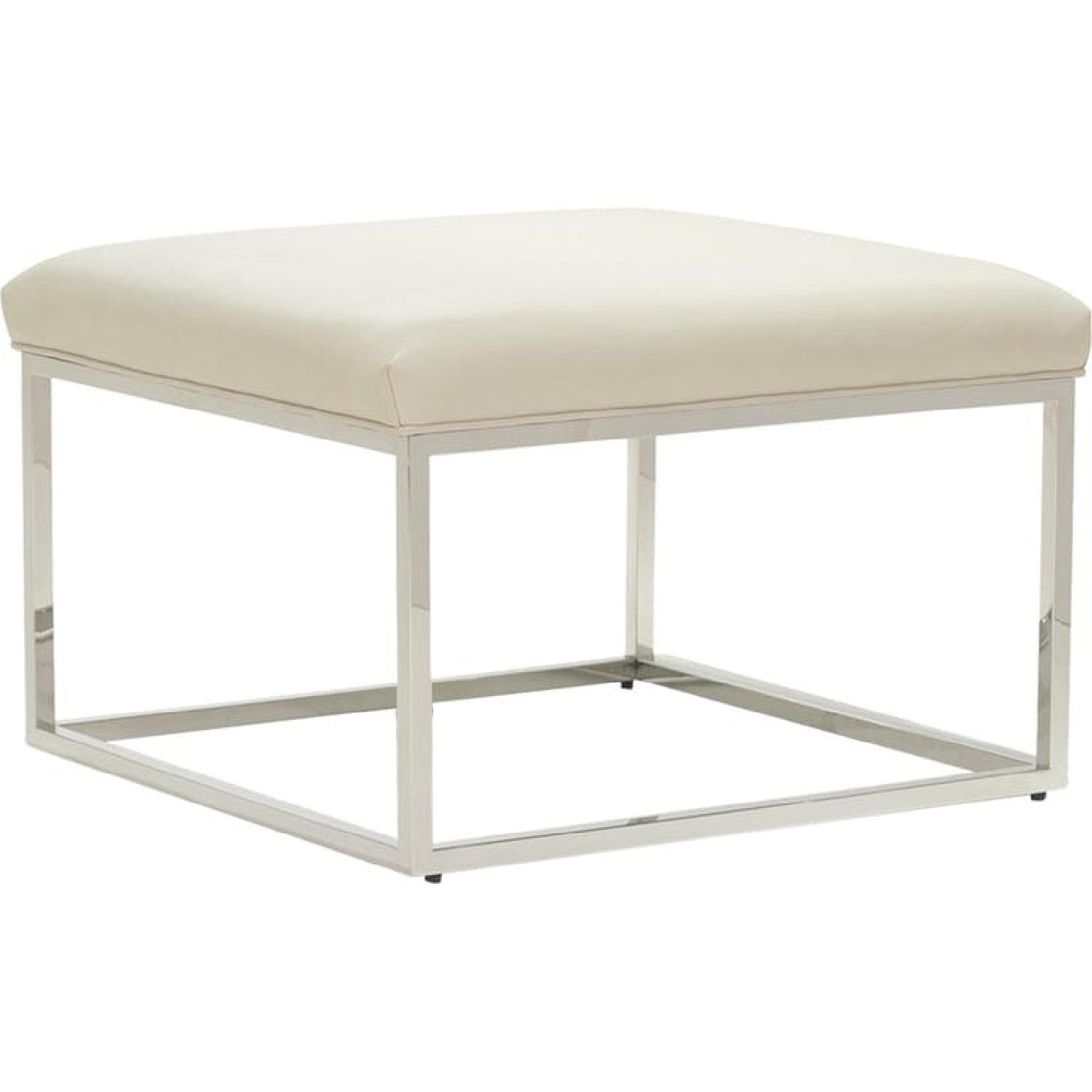 Mitchell Gold + Bob Williams Carmen Leather Cube Ottoman - image-1