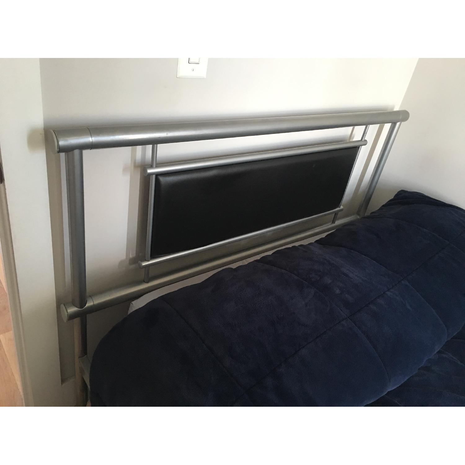Full Size Metal Bed Frame w/ Black Detail - image-1