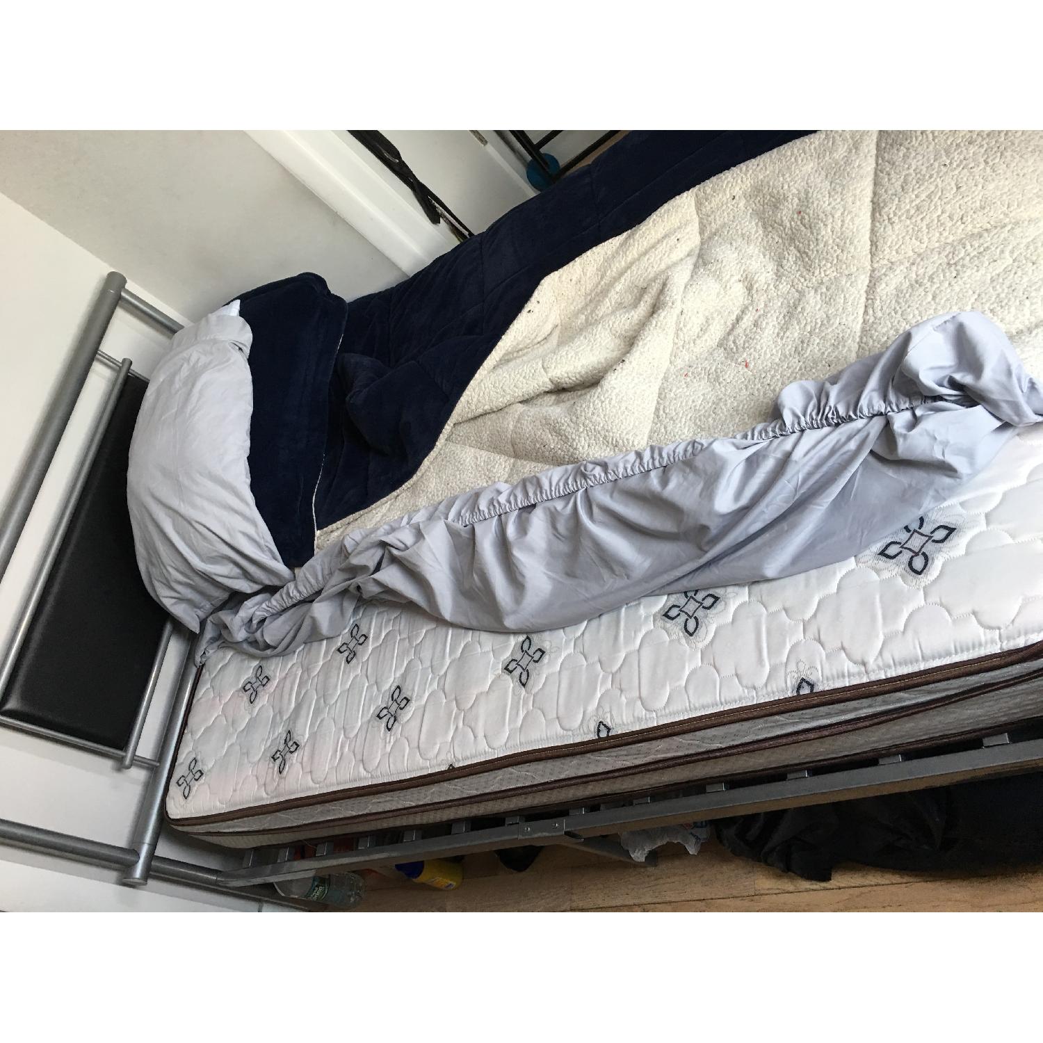 Full Size Metal Bed Frame w/ Black Detail - image-2