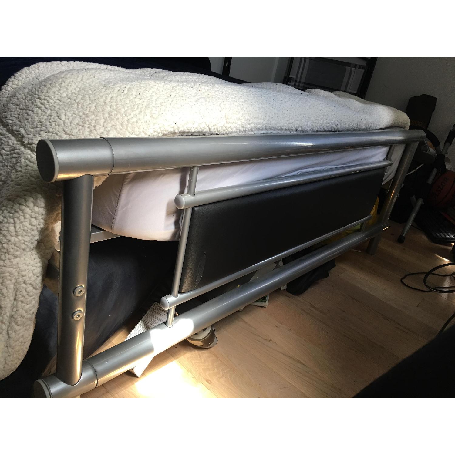 Full Size Metal Bed Frame w/ Black Detail - image-3