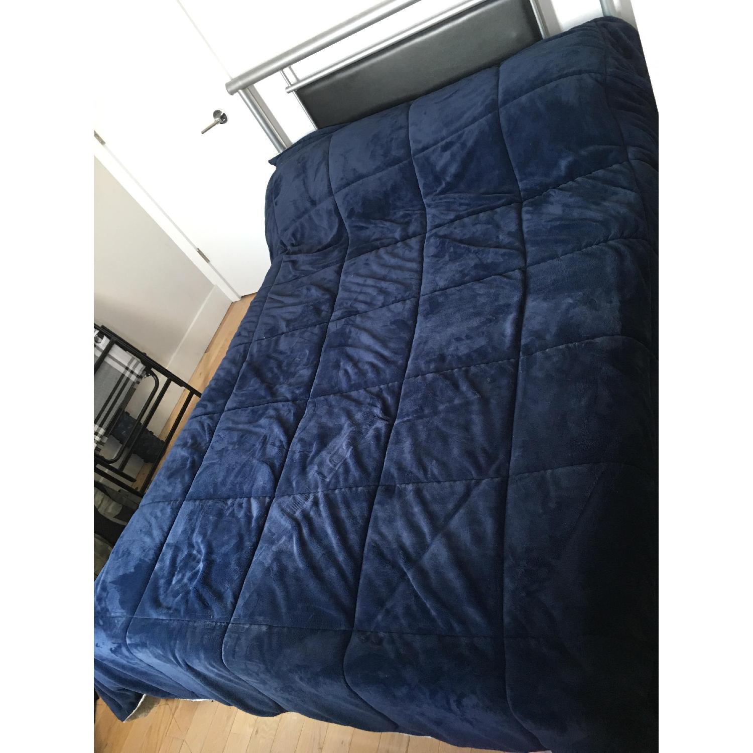 Full Size Metal Bed Frame w/ Black Detail - image-5