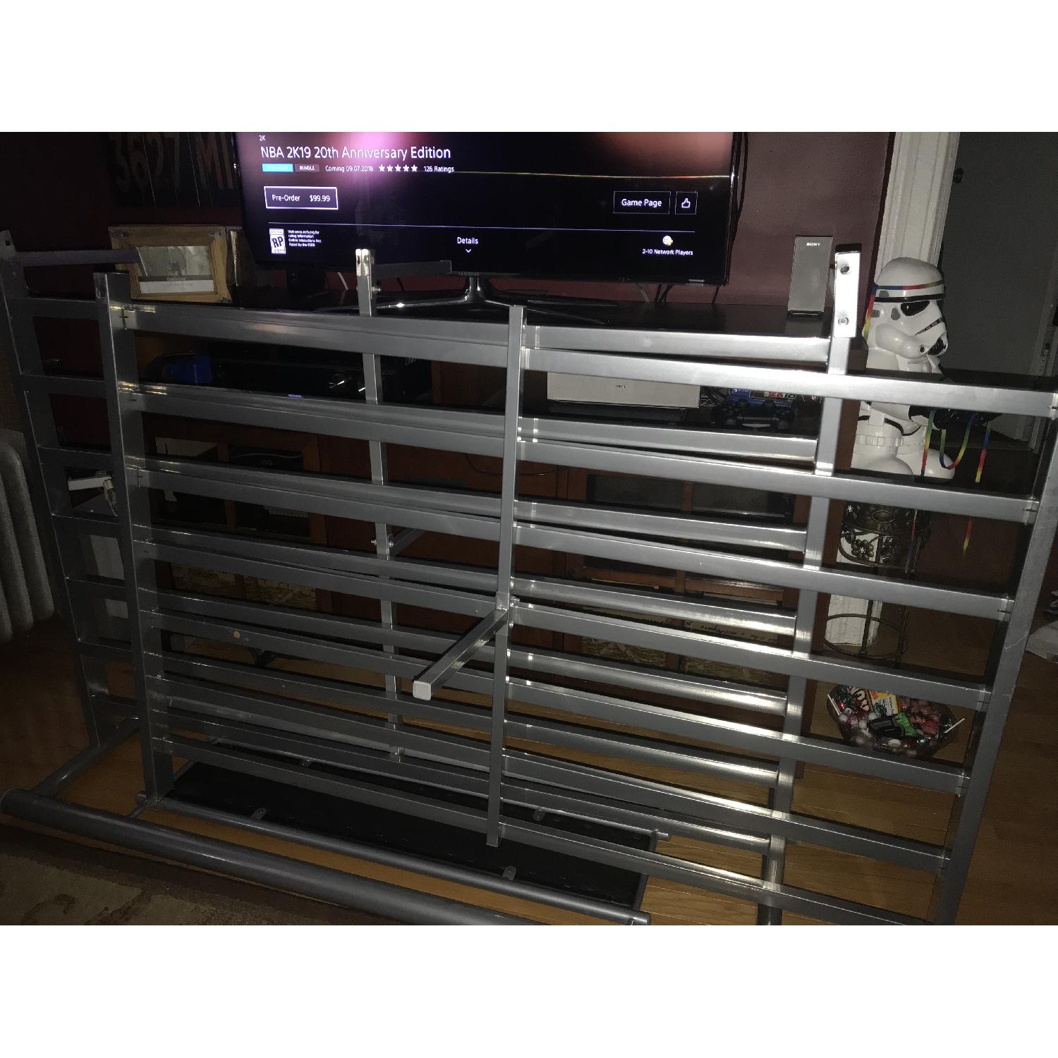 Full Size Metal Bed Frame w/ Black Detail - image-6
