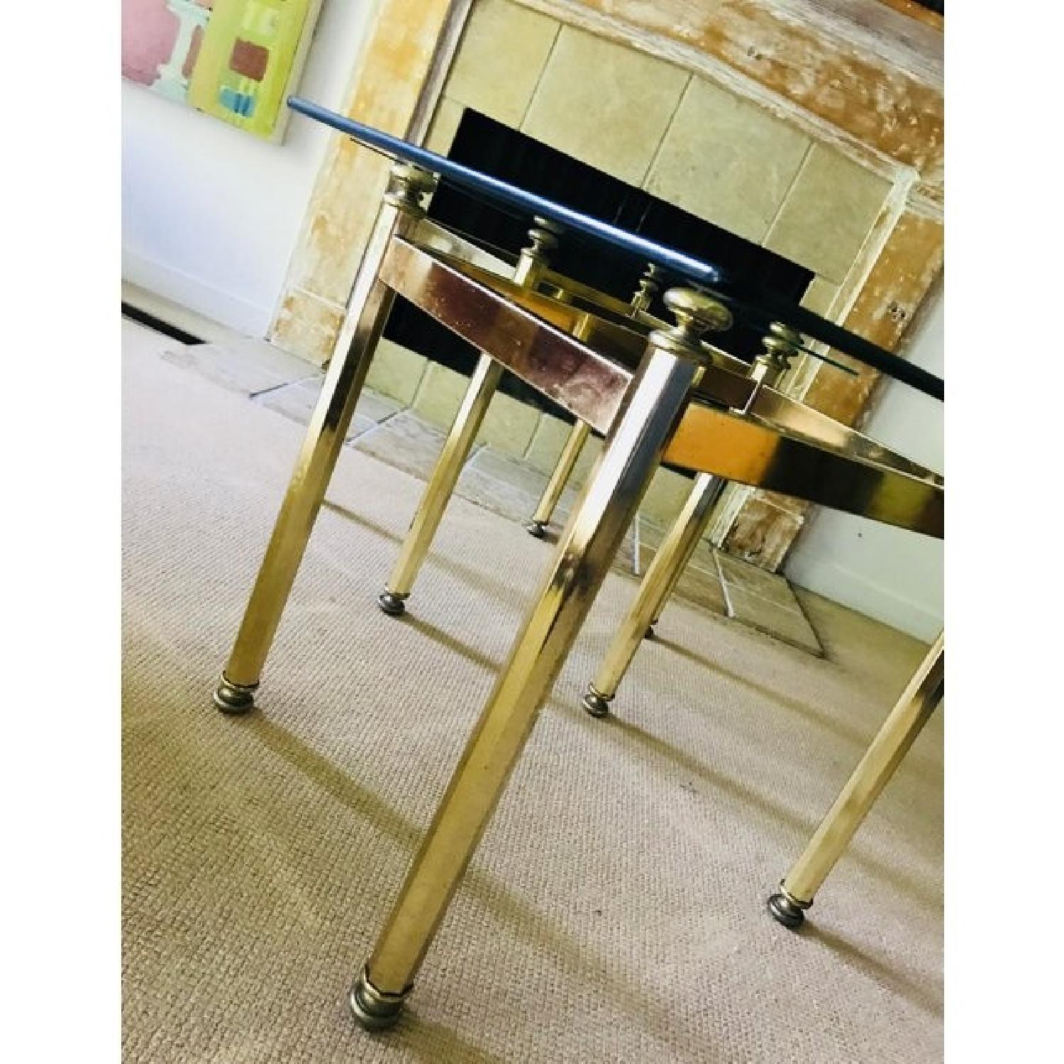 Hollywood Regency Brass & Glass Mid Century Side Tables - image-4