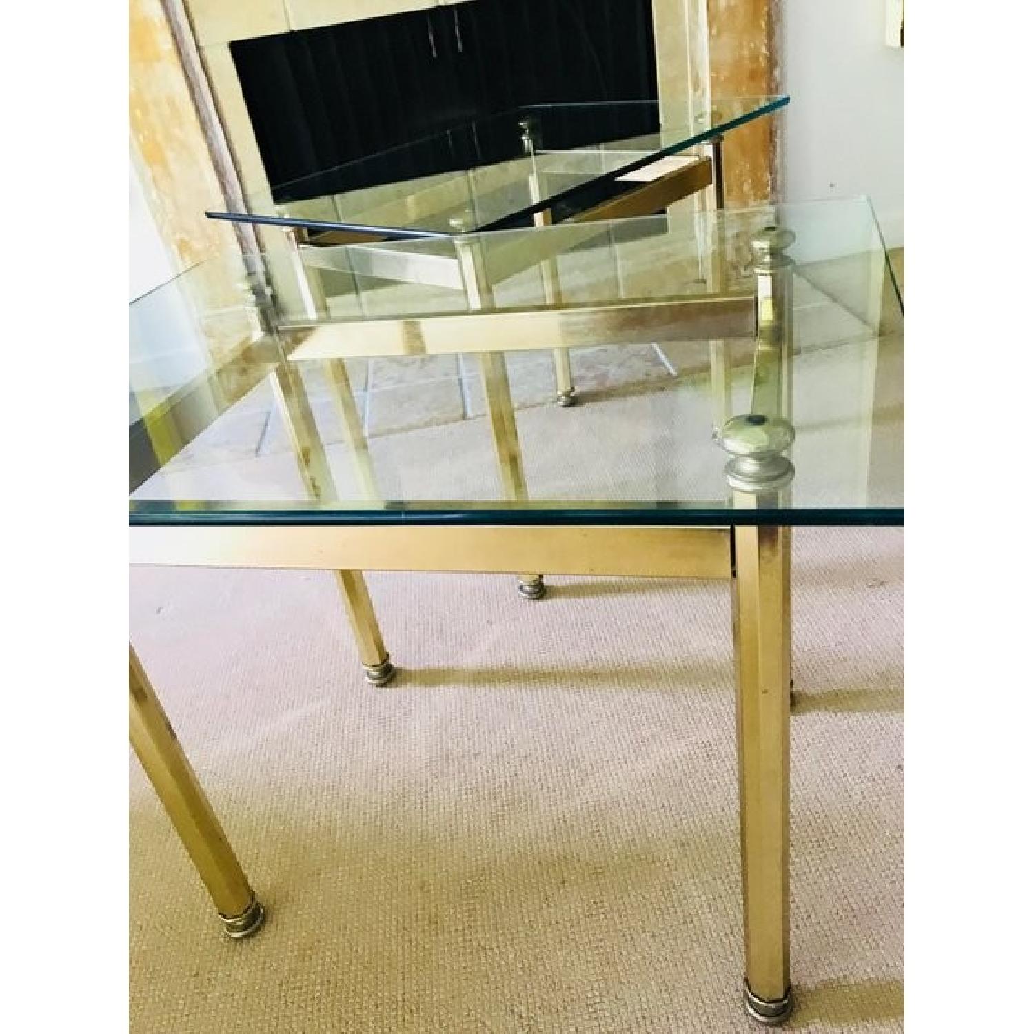 Hollywood Regency Brass & Glass Mid Century Side Tables - image-7