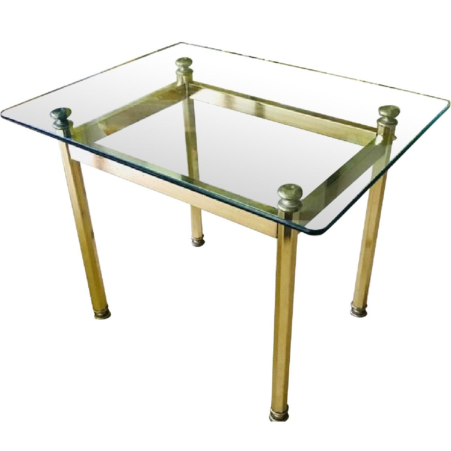 Hollywood Regency Brass & Glass Mid Century Side Tables - image-10