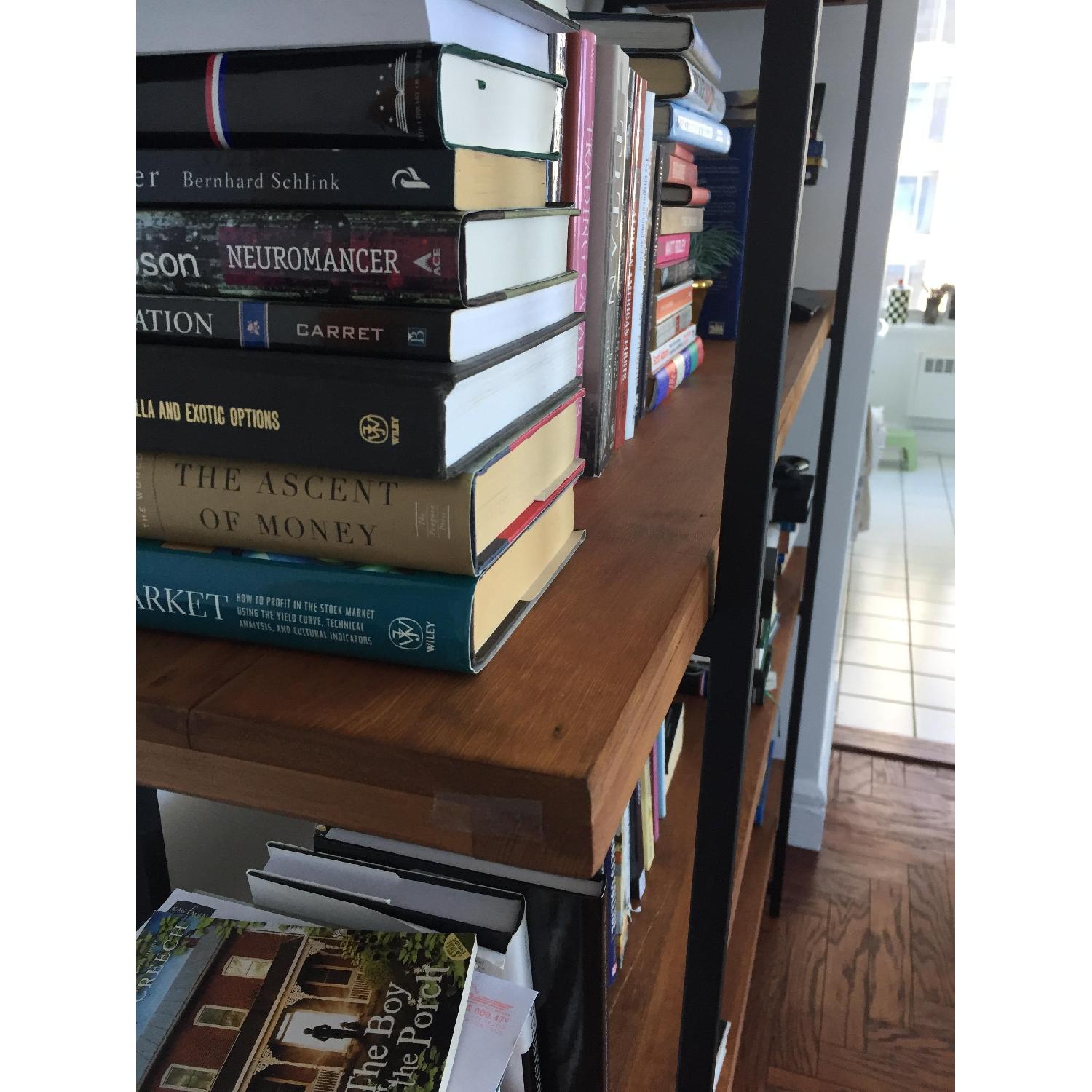 Ailis Brown Wood Metal 4 Shelf Etagere Bookcase Aptdeco