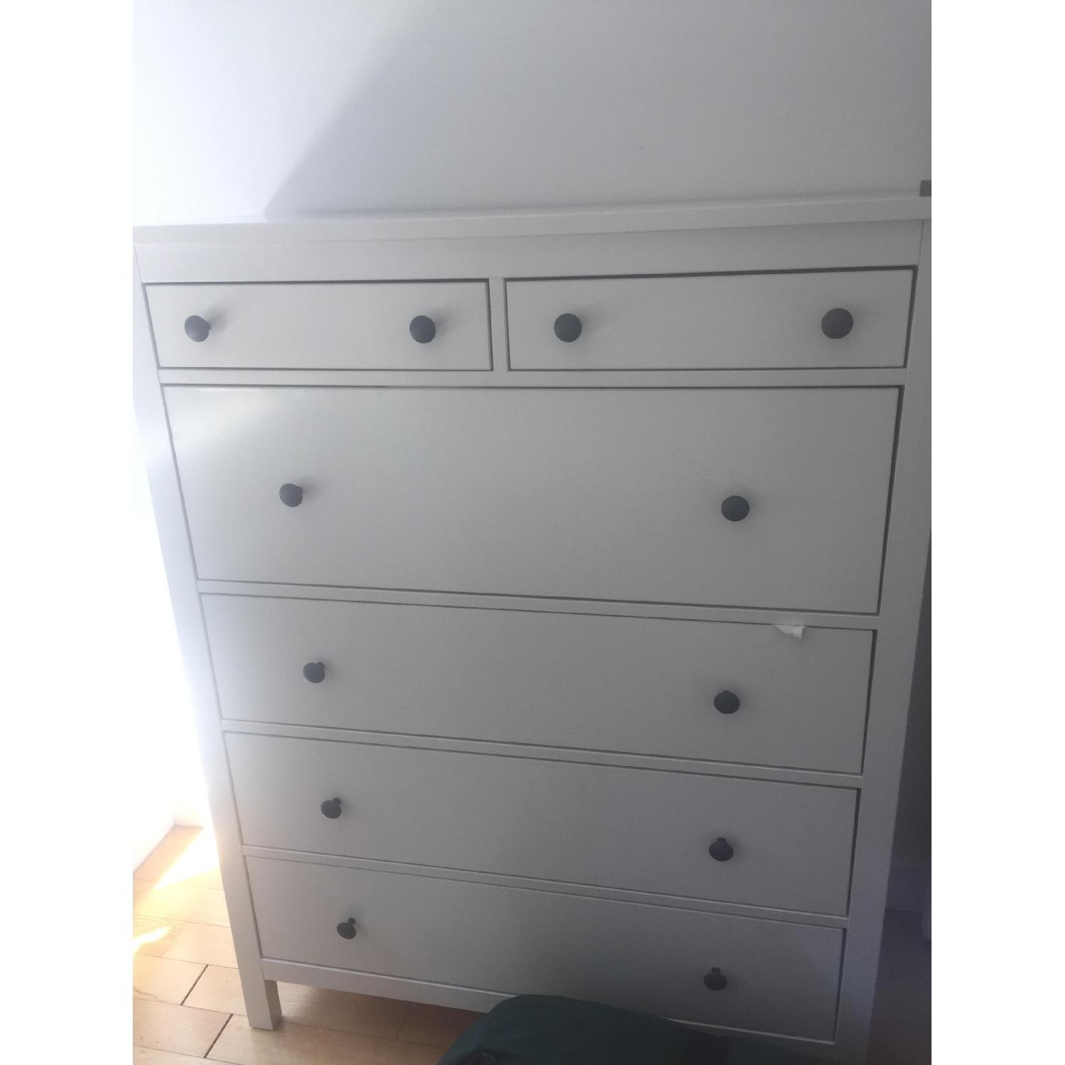 Ikea Hemnes Danish Teak Tall Boy 6 Drawer Dresser - image-1