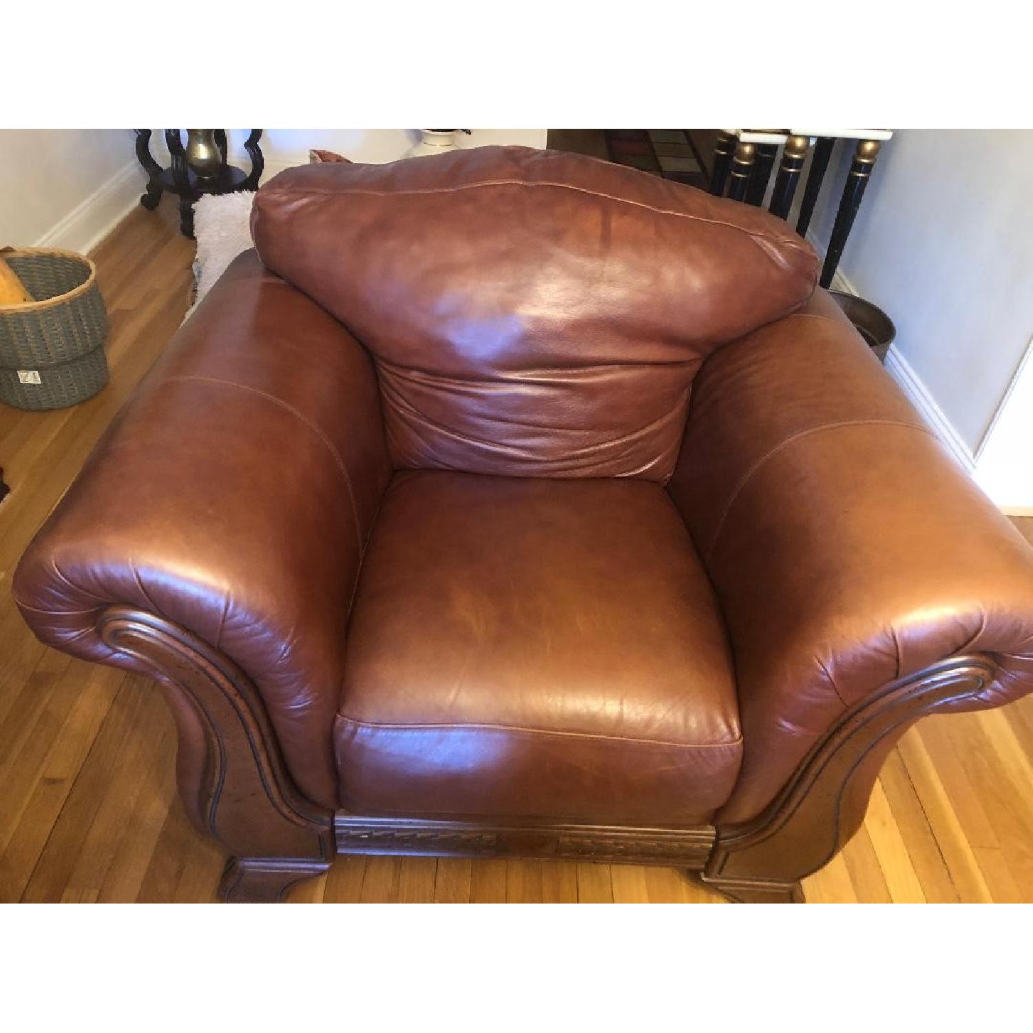 Italiana Divani Chateau d'Ax Brown Leather Armchair - image-1