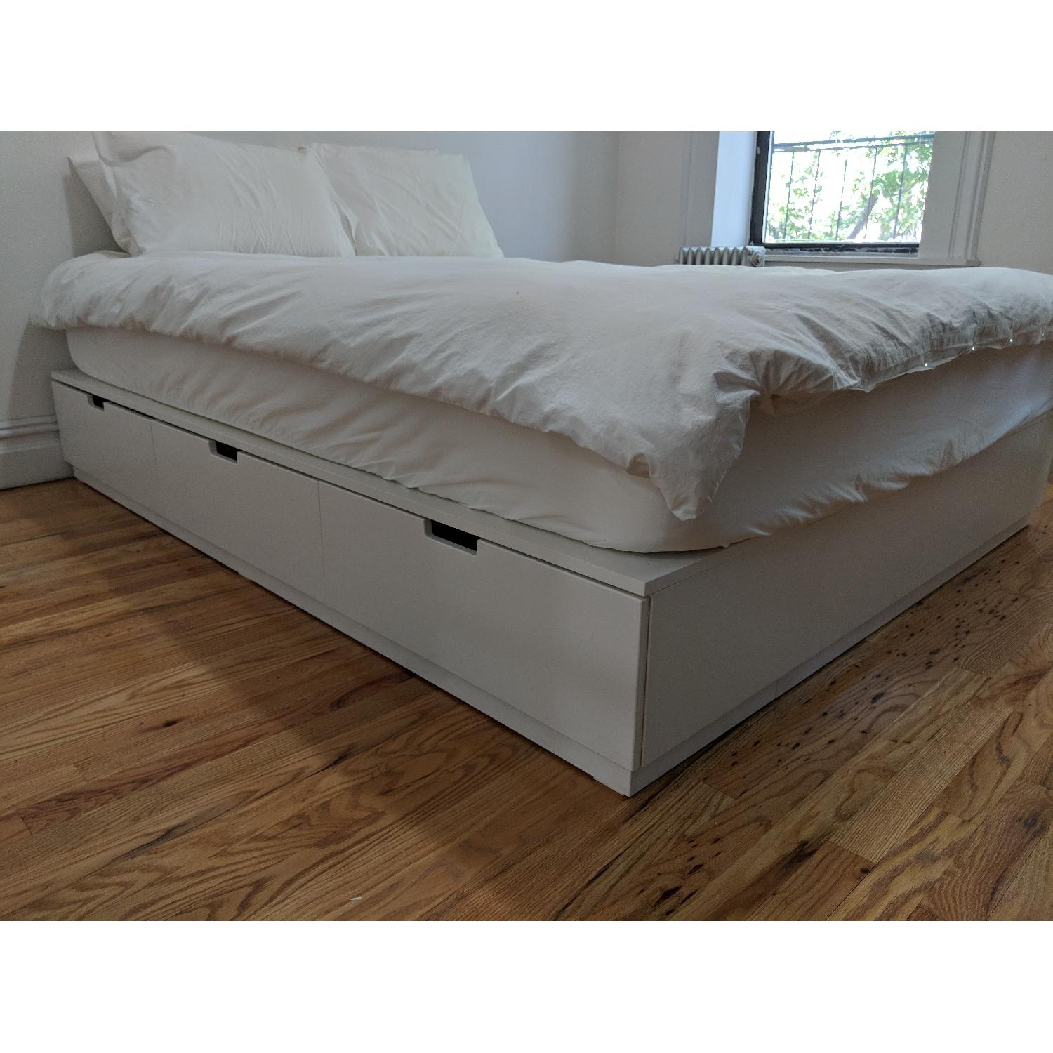 Ikea Nordli Queen Size Bed Frame w/ Storage AptDeco