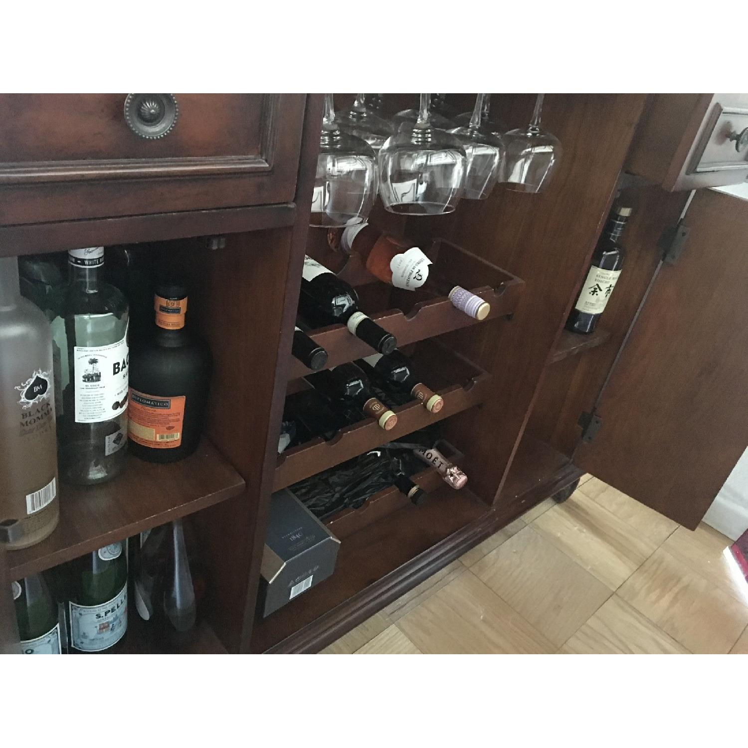 Coaster Cherry Wood Bar w/ Black Granite Top w/ 2 Bar Chairs - image-5