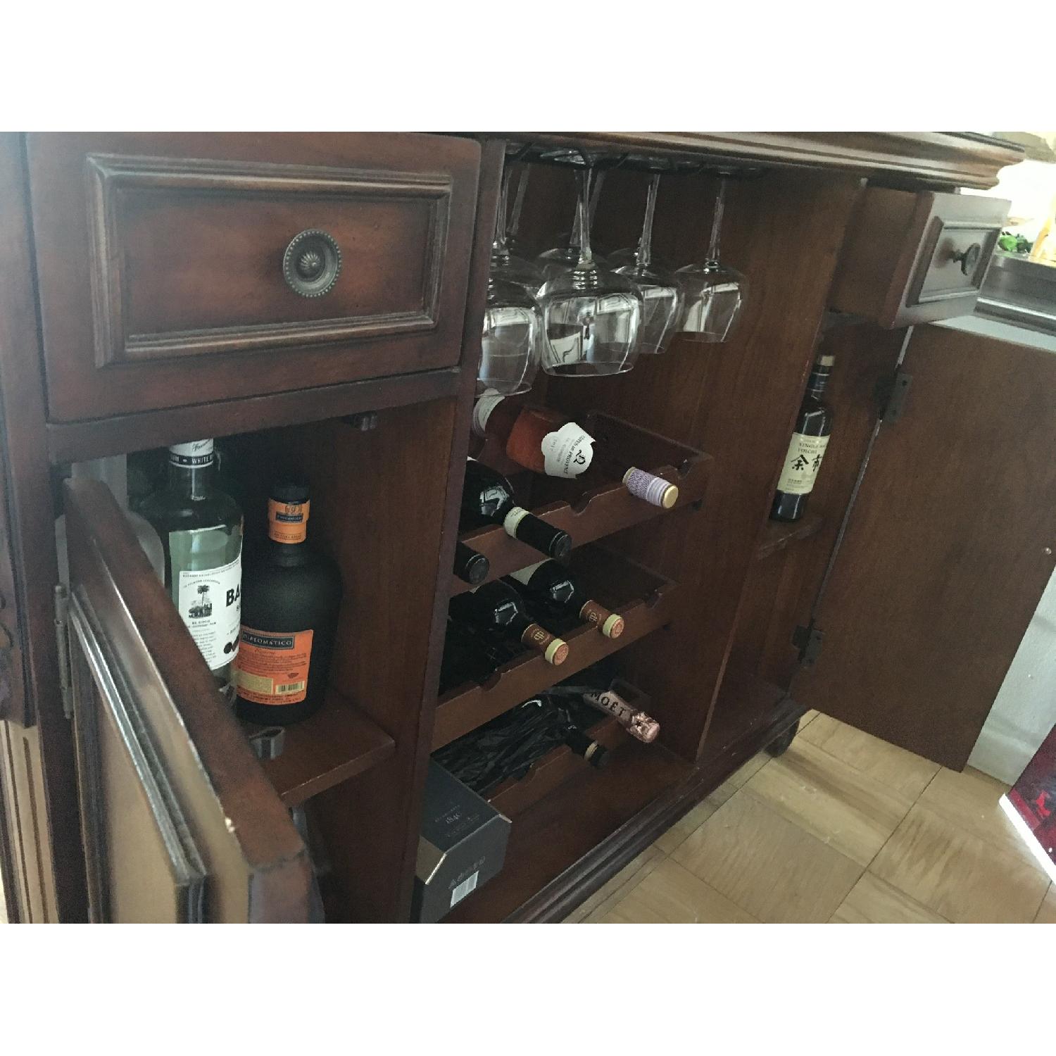 Coaster Cherry Wood Bar w/ Black Granite Top w/ 2 Bar Chairs - image-7