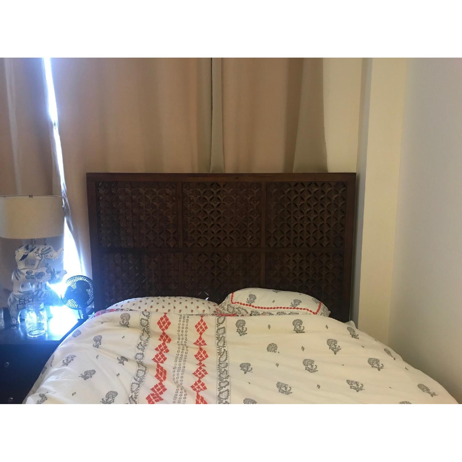 West Elm Carved Wood Queen Headboard - image-3