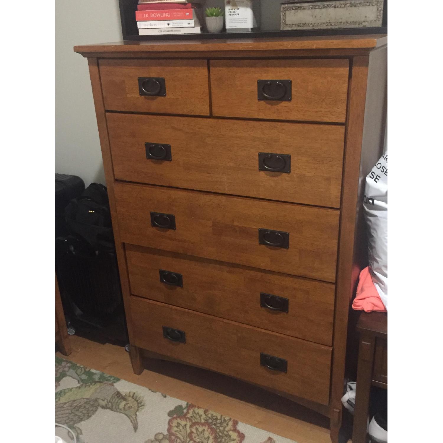 Cherry Wood 6-Drawer Tall Dresser - image-1