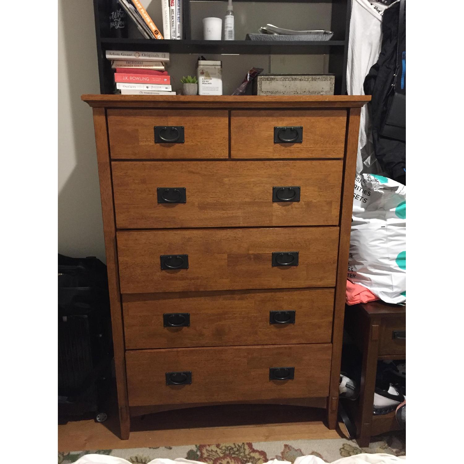 Cherry Wood 6-Drawer Tall Dresser - image-2
