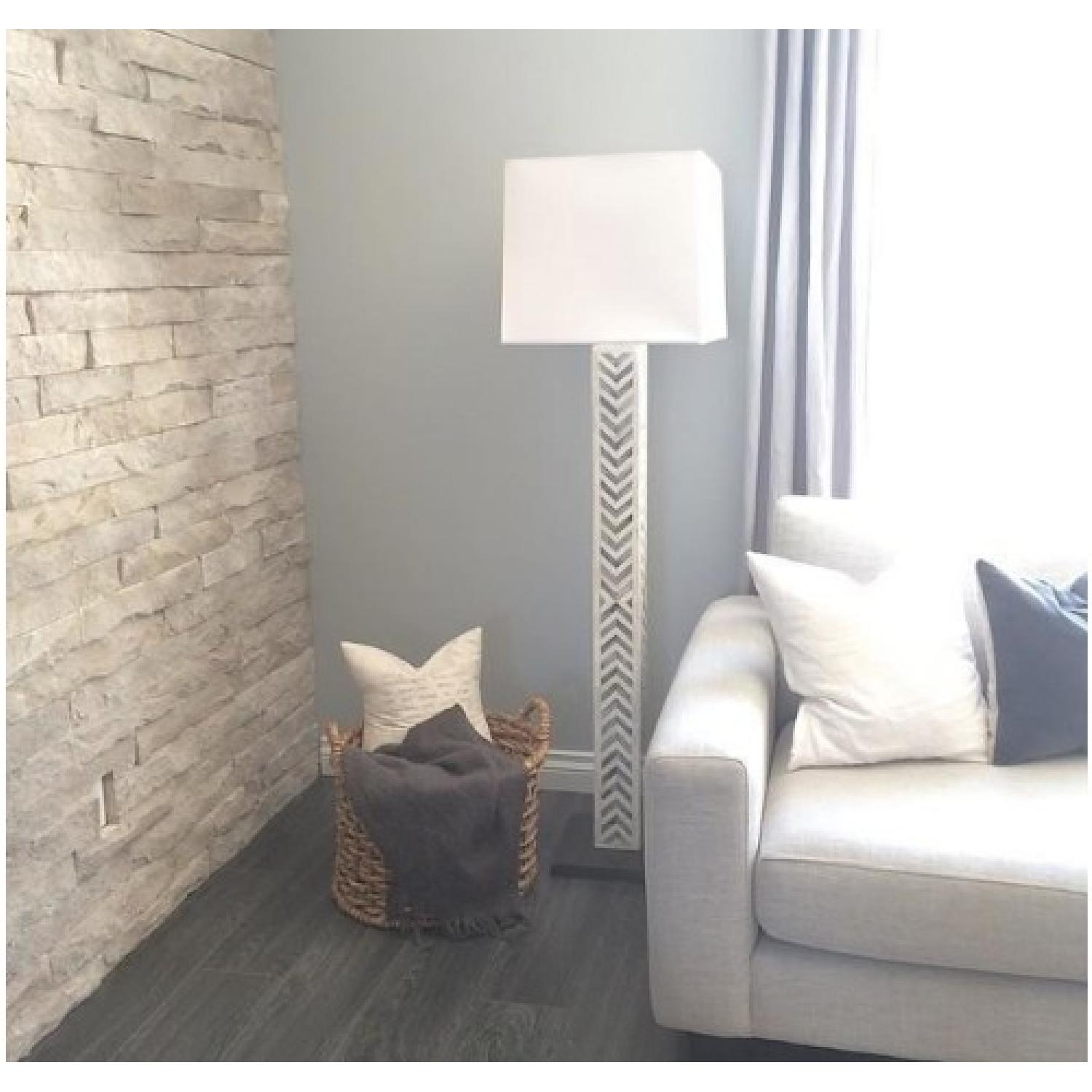 West Elm Parsons Bone Tile Floor Lamp - image-1