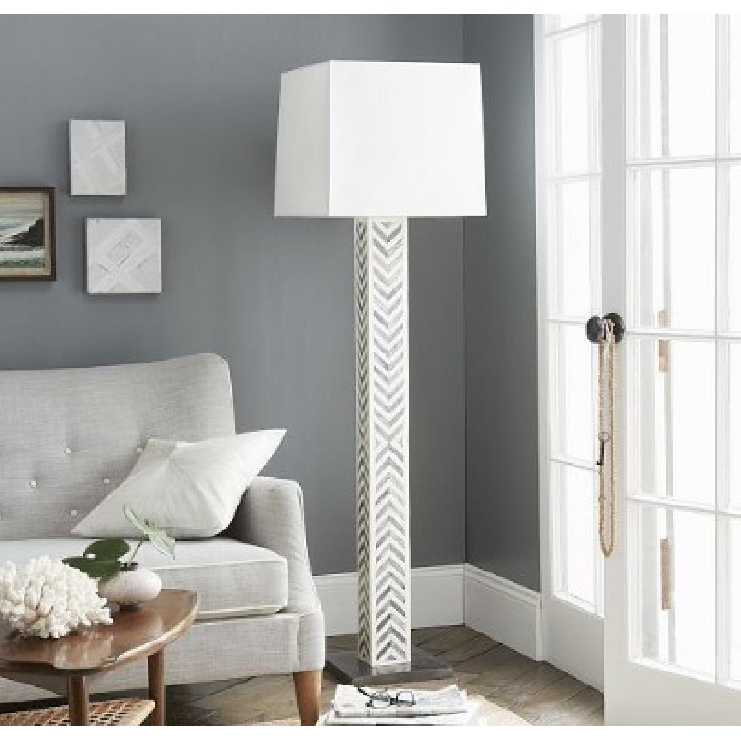 West Elm Parsons Bone Tile Floor Lamp - image-0