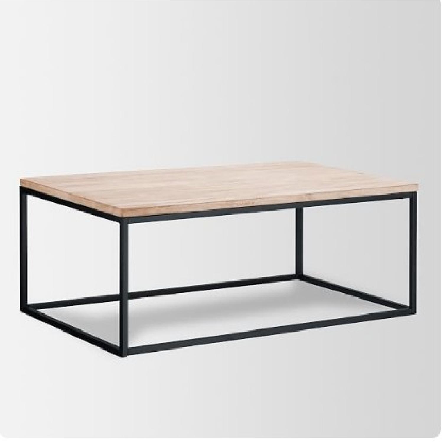 West Elm Box Frame Coffee Table in White Wash - image-1