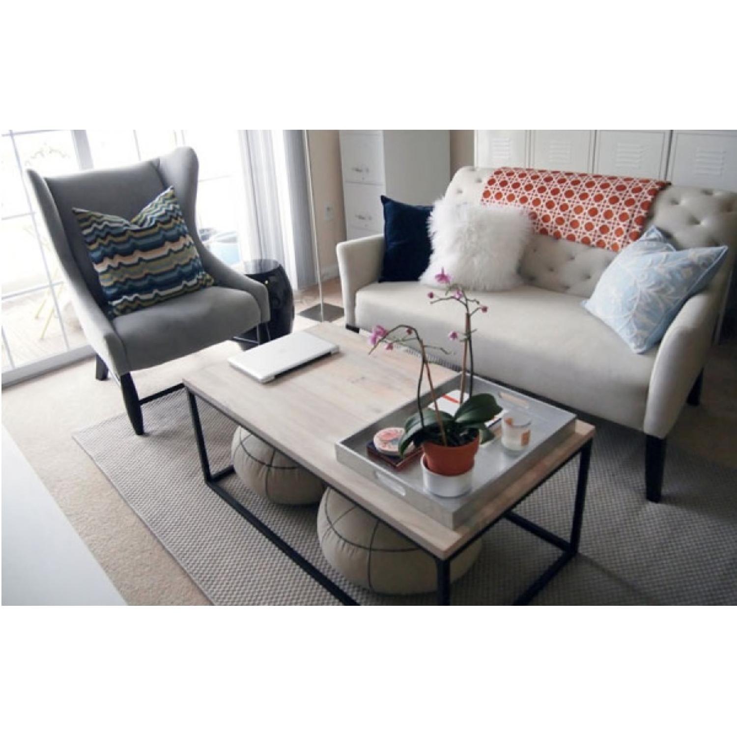 West Elm Box Frame Coffee Table in White Wash - image-2