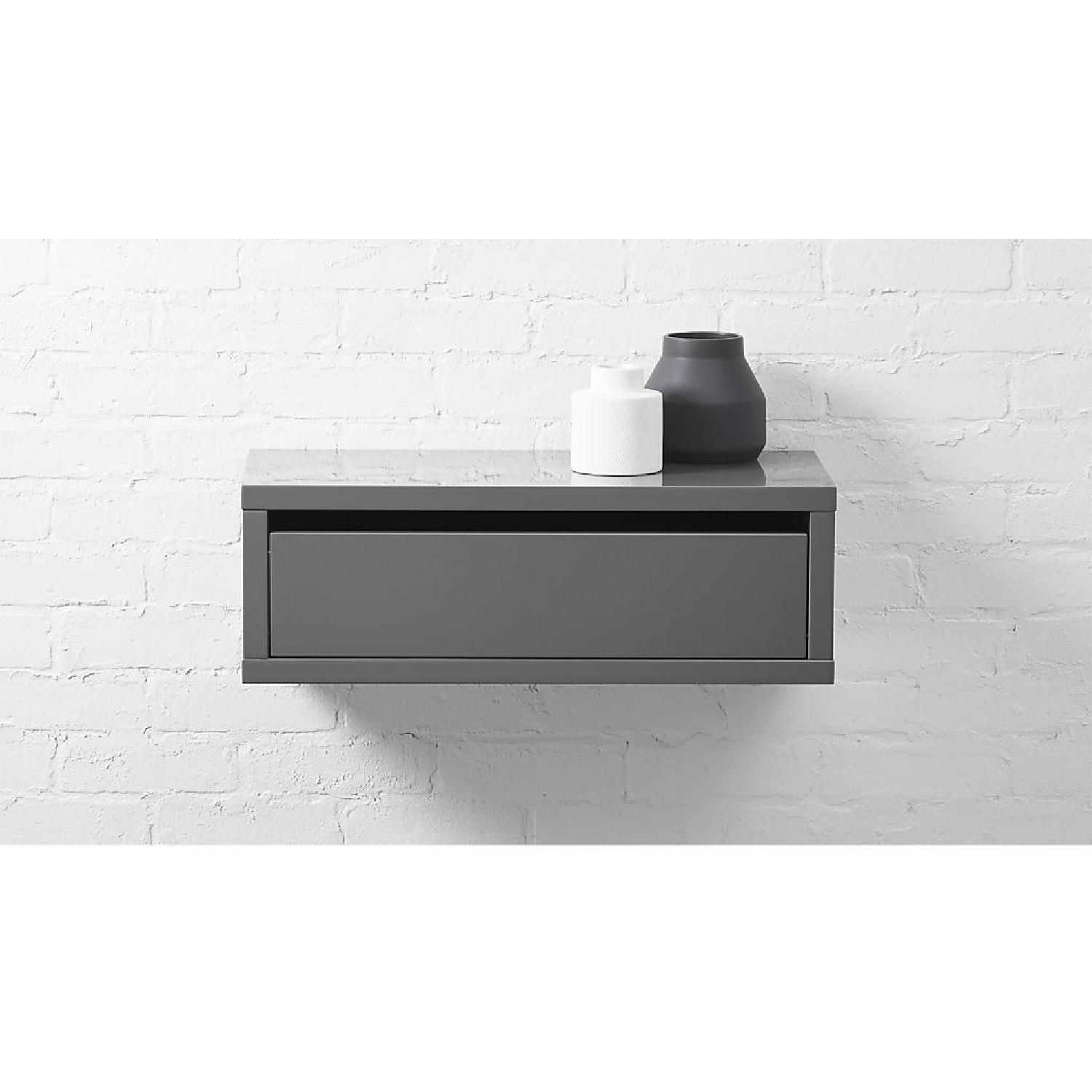 CB2 Slice Grey Wall Mounted Storage Shelves AptDeco