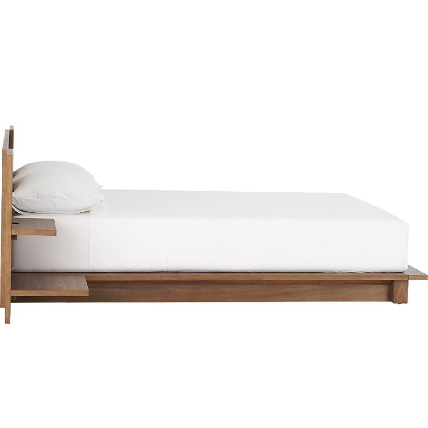 CB2 Andes Acacia Queen Size Bed w/ Floating Nightstands AptDeco