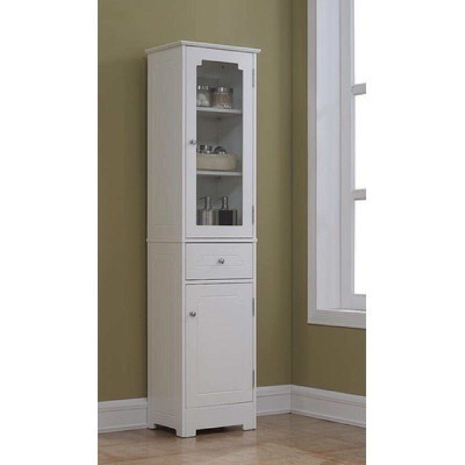 RunFine White Linen Tower w/ Drawer - image-1