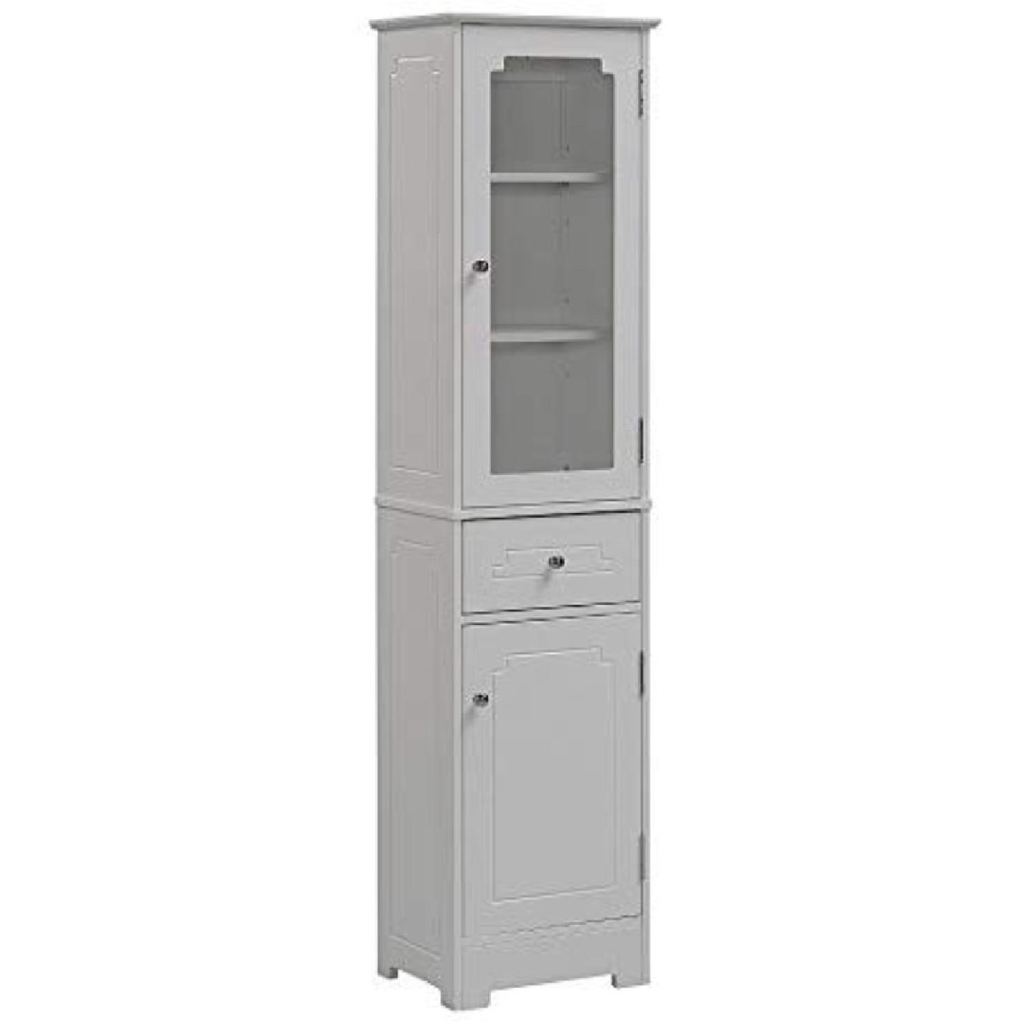 RunFine White Linen Tower w/ Drawer - image-0